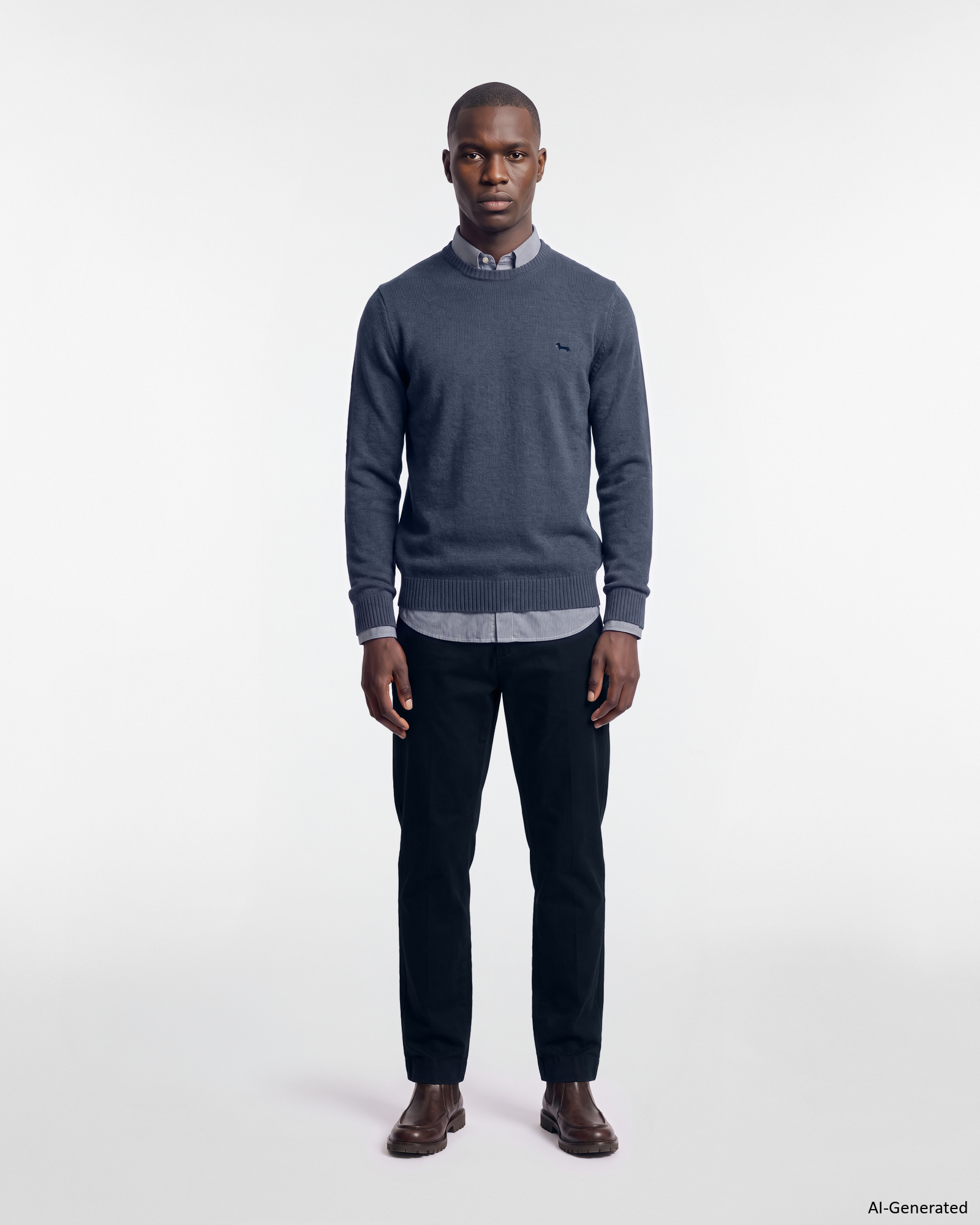 Pantalone Chino Uomo Loose, BLU NAVY, large