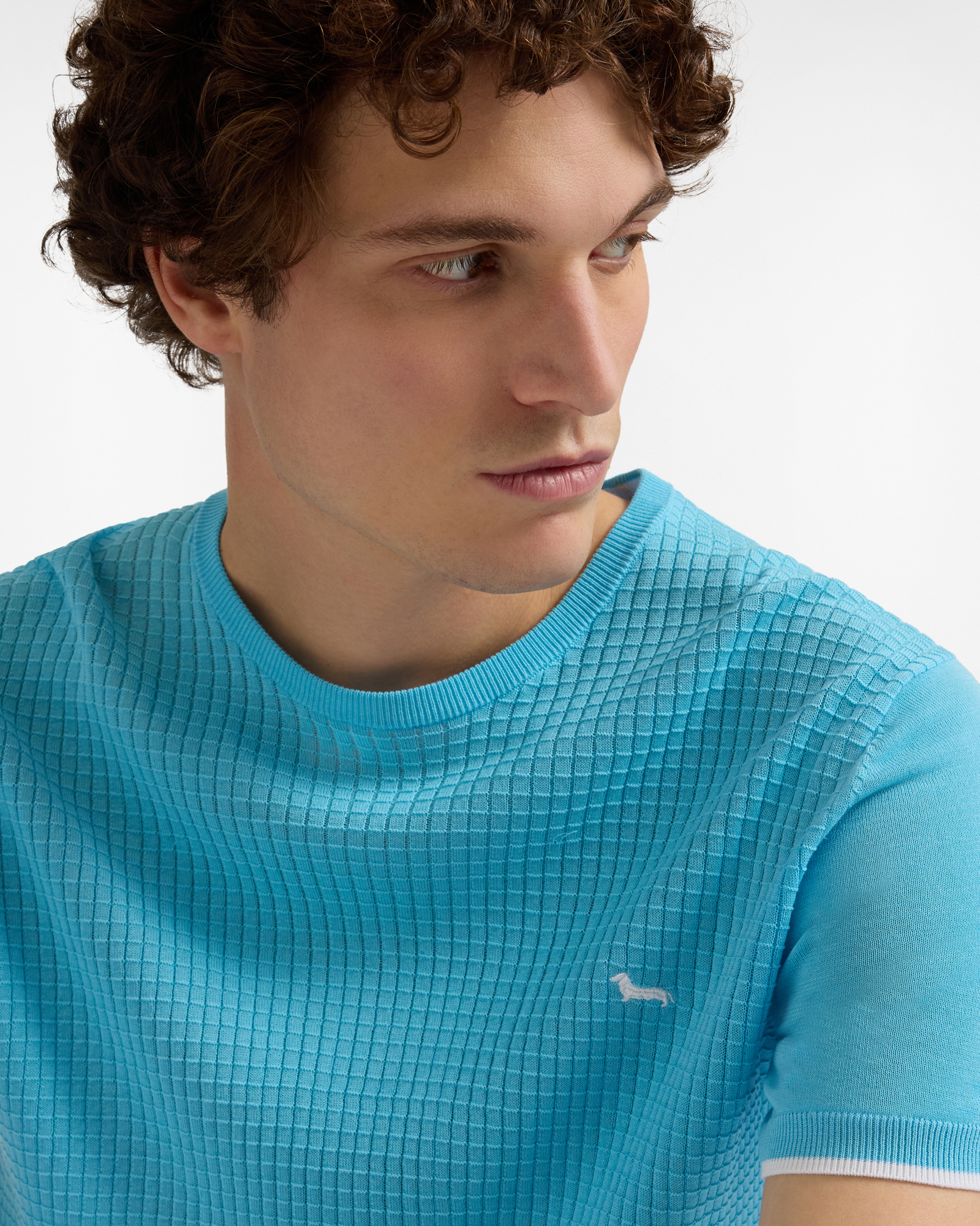 Knit T-shirt with 3D processing, Blue, large image number 2
