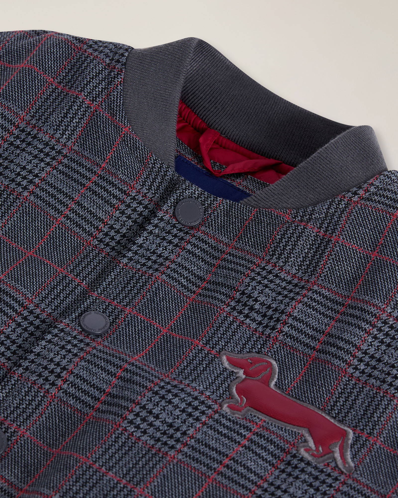 Check varsity bomber jacket, Dark Gray, large image number 2