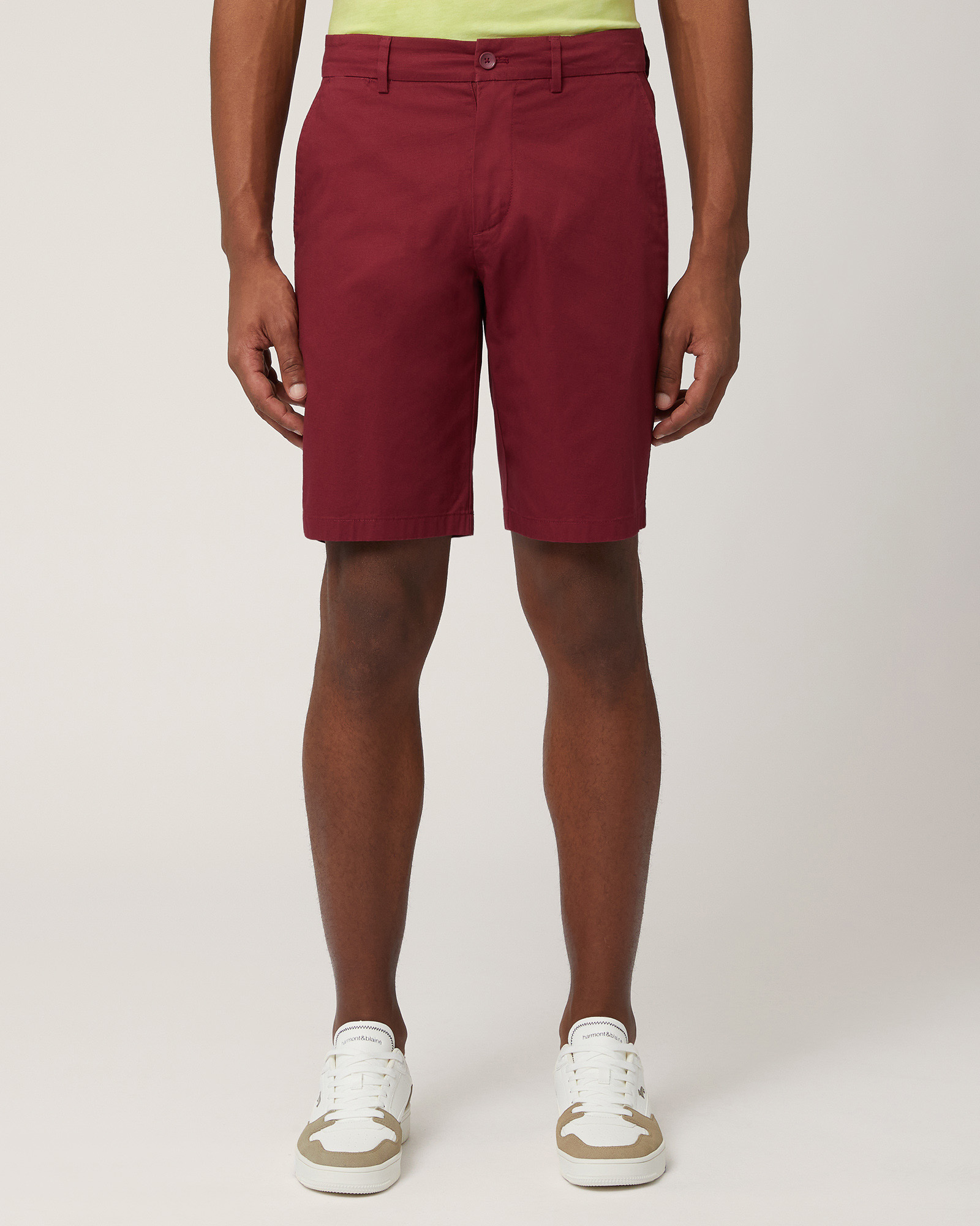 Bermuda In Cotone Stretch, Bordeaux, large
