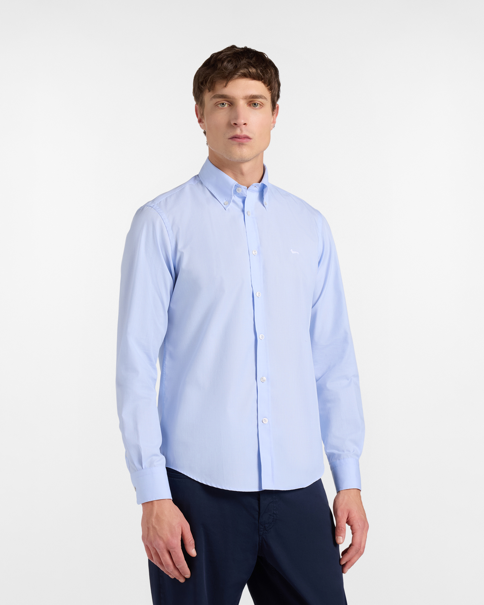 Harmont&Blaine - Camicia Uomo in Cotone Strutturato, Uomo, Celeste, Taglia: M