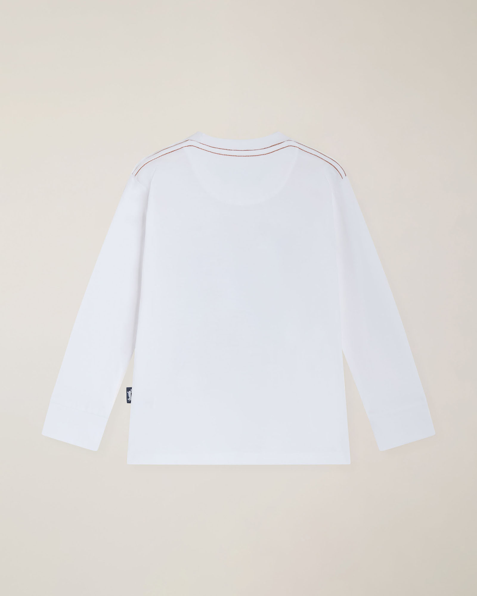 Jersey T‑shirt with print & multicolor embroidery, White, large image number 1