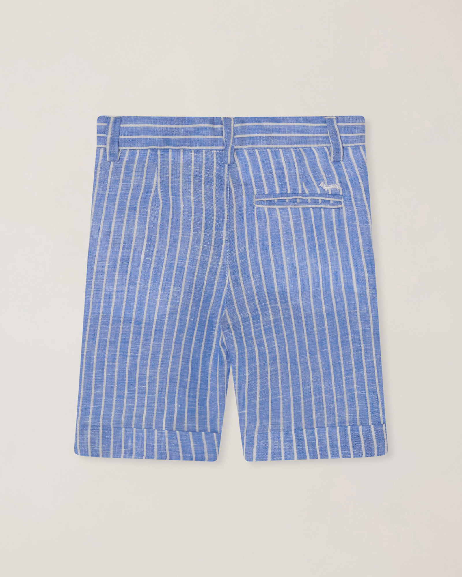 Bermuda in lino a righe, Light Blue, large image number 1