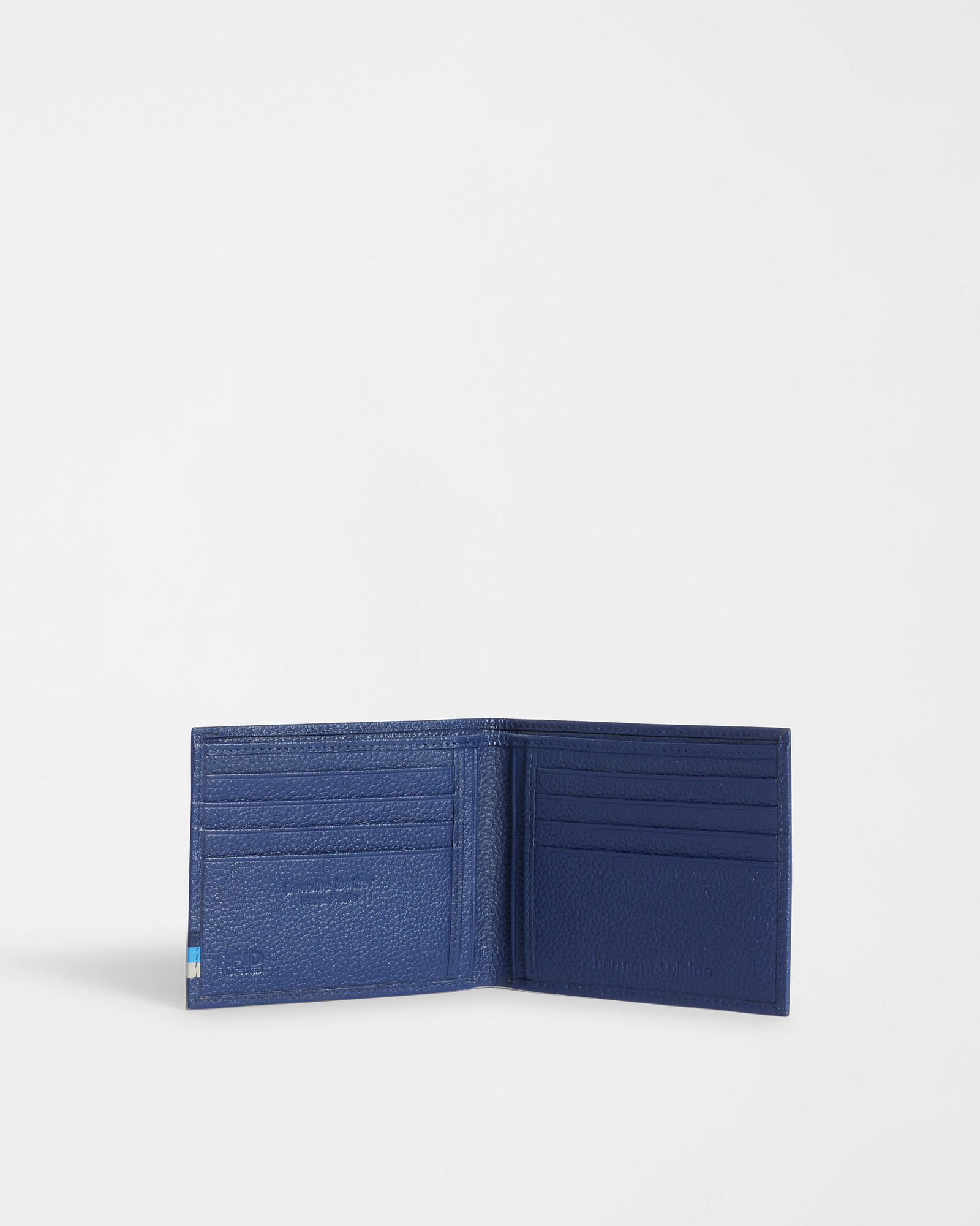 Bifold Leather Wallet, Navy Blue, large image number 2