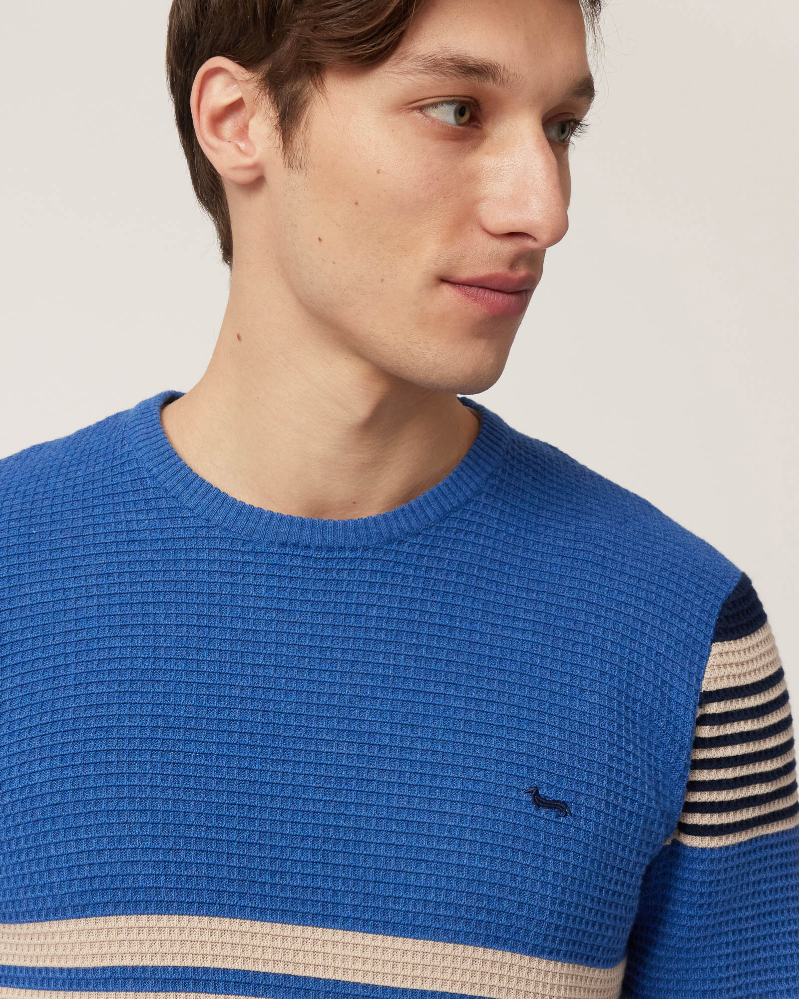 Placed Stripe Pullover, Dark Lavender, large image number 2