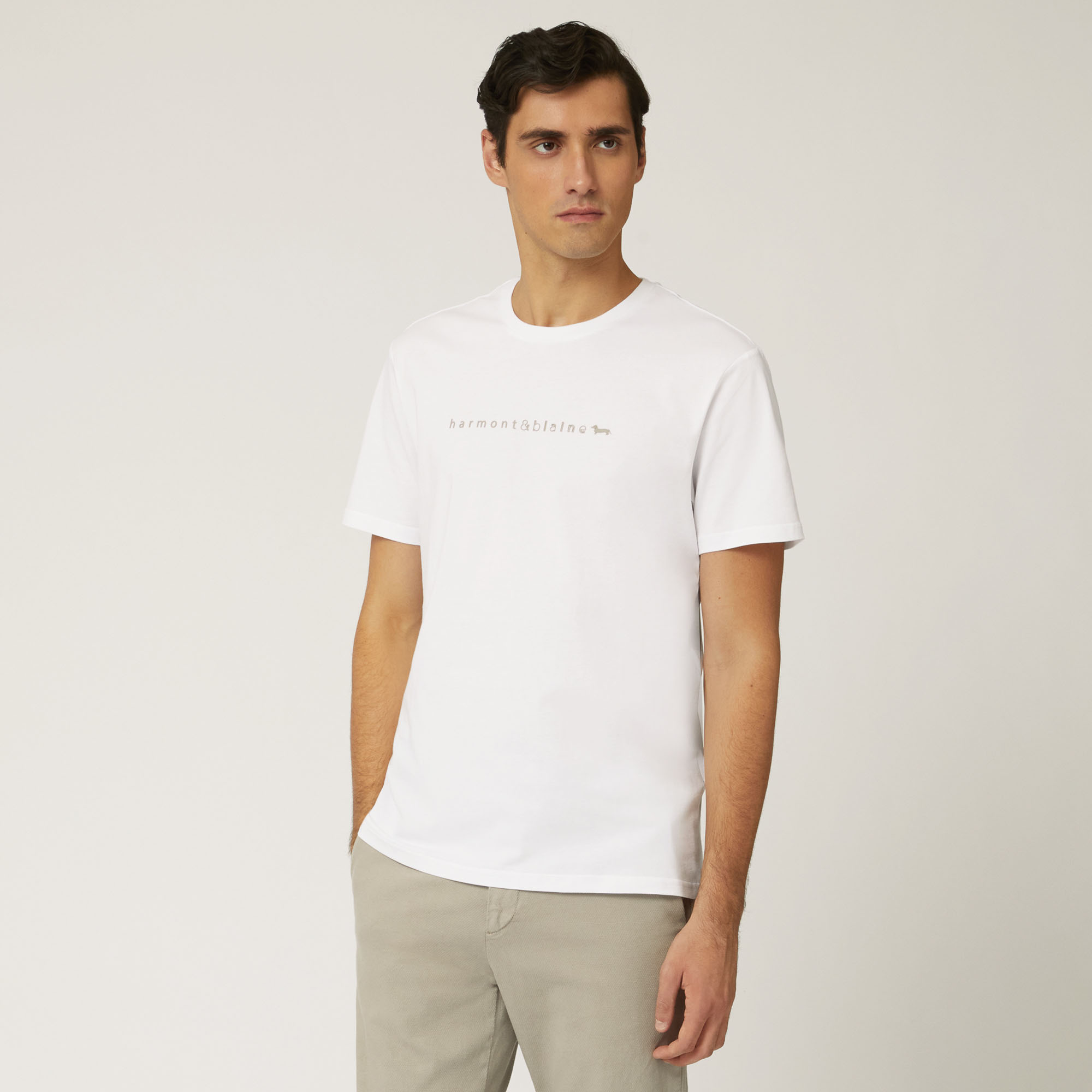 Cotton T-Shirt With 3D Dachshund And Lettering, White, large image number 0