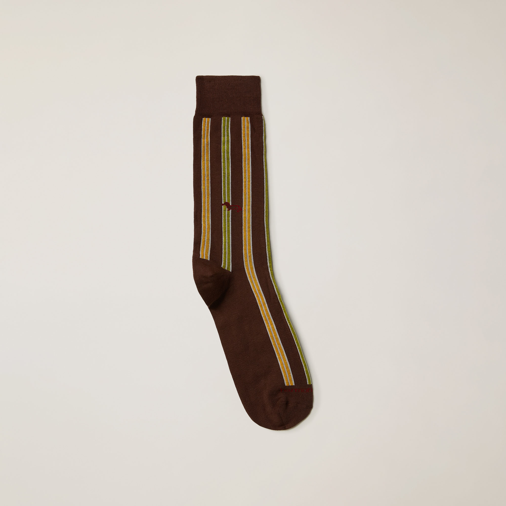 Prisma Project Striped Socks With Dachshund Motif, Brown, large
