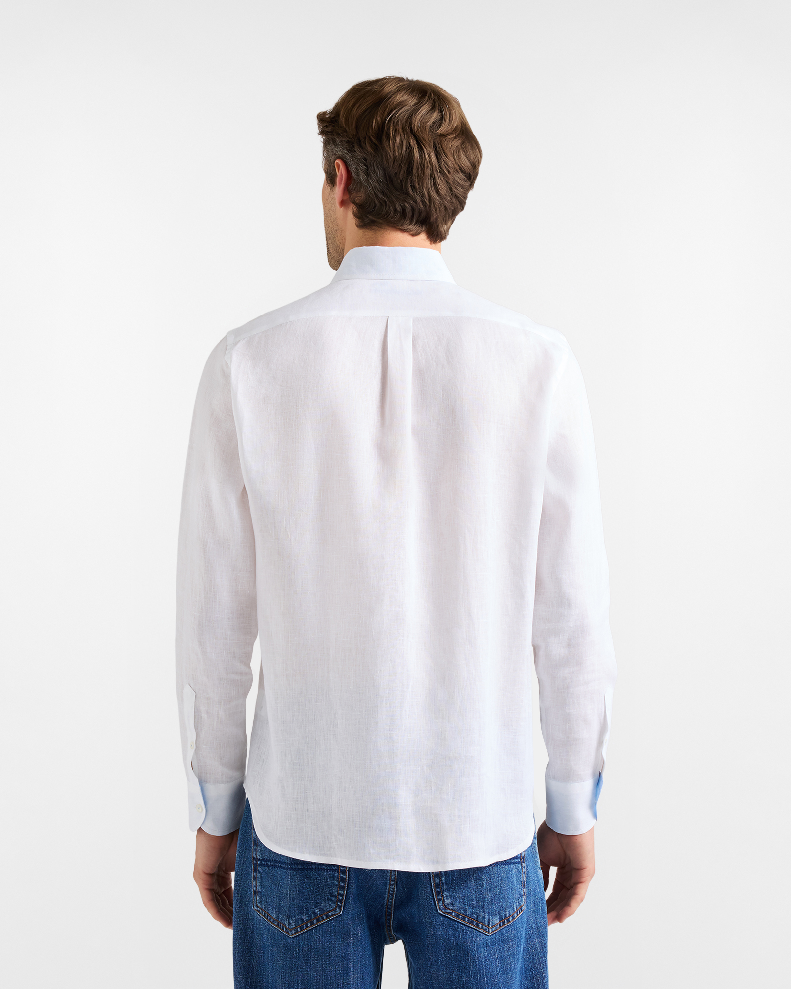 Men's linen shirt with handcrafted print