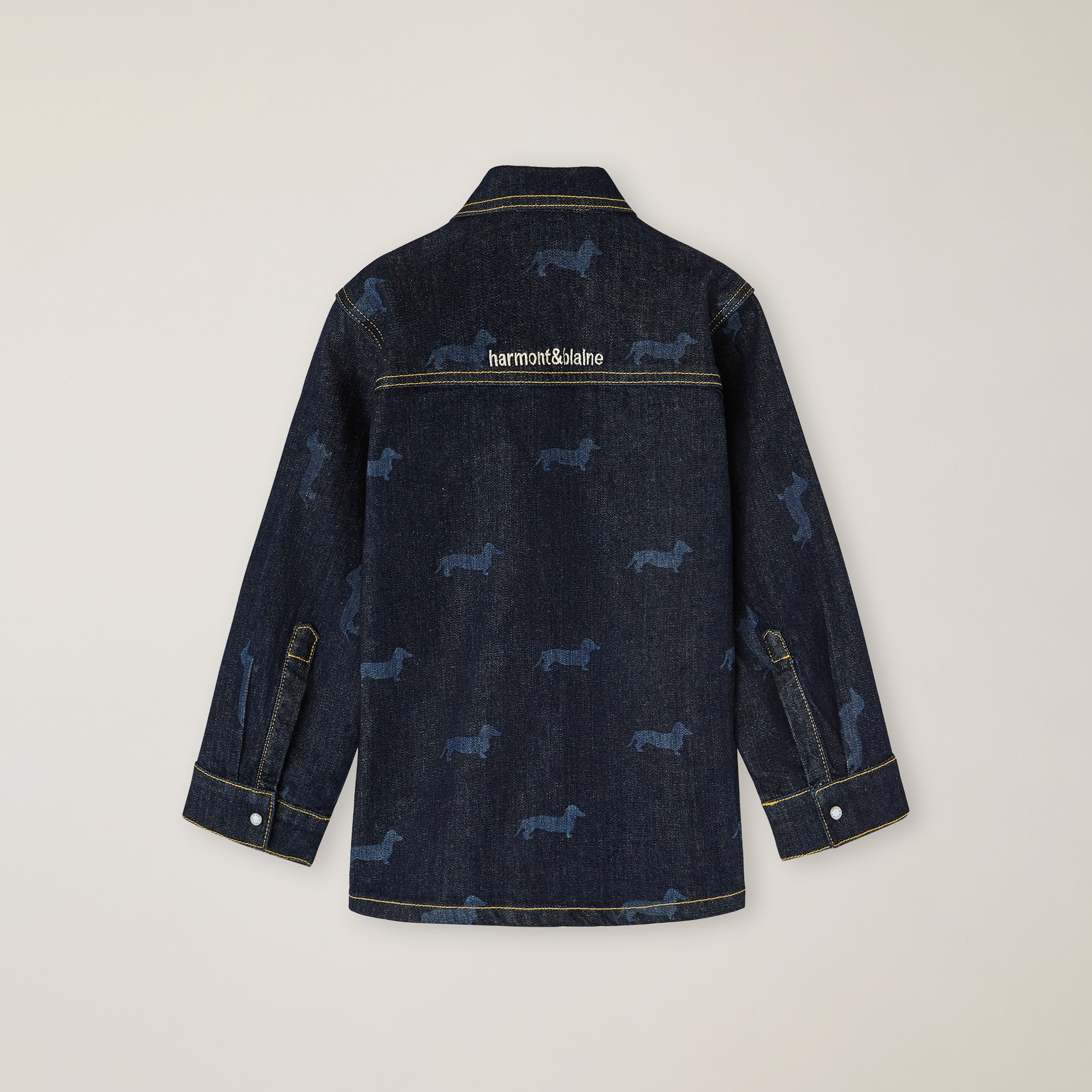 Denim shirt with Dachshund print, Navy blue, large image number 1