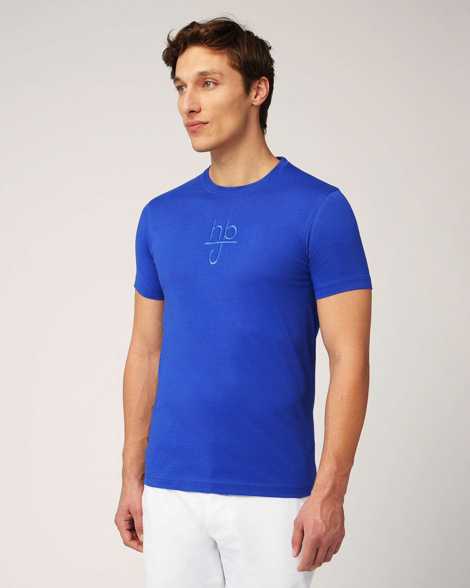 T-Shirt Con Maxi Ricamo, Blu Elettrico, large