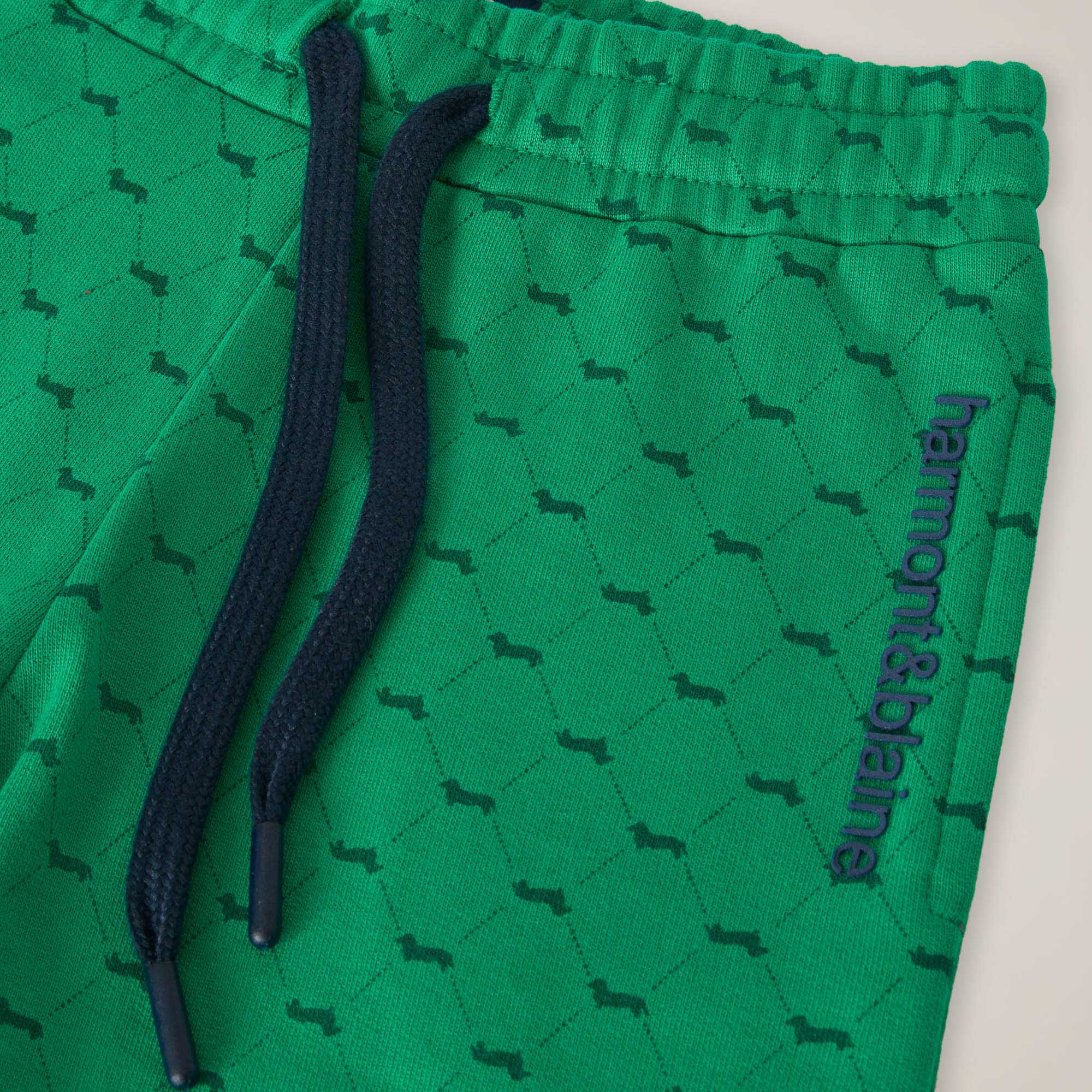 Branded terry French Bermuda shorts, Herb, large image number 2