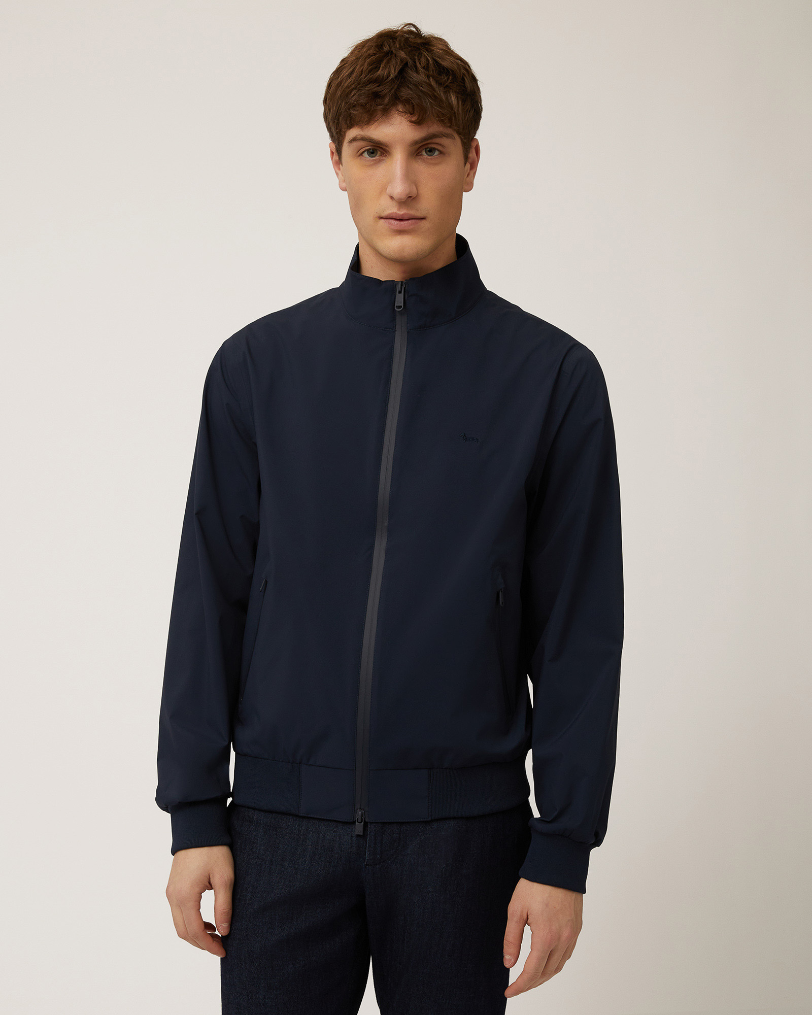 Softshell Regular Bomber Jacket, Navy Blue, large image number 0