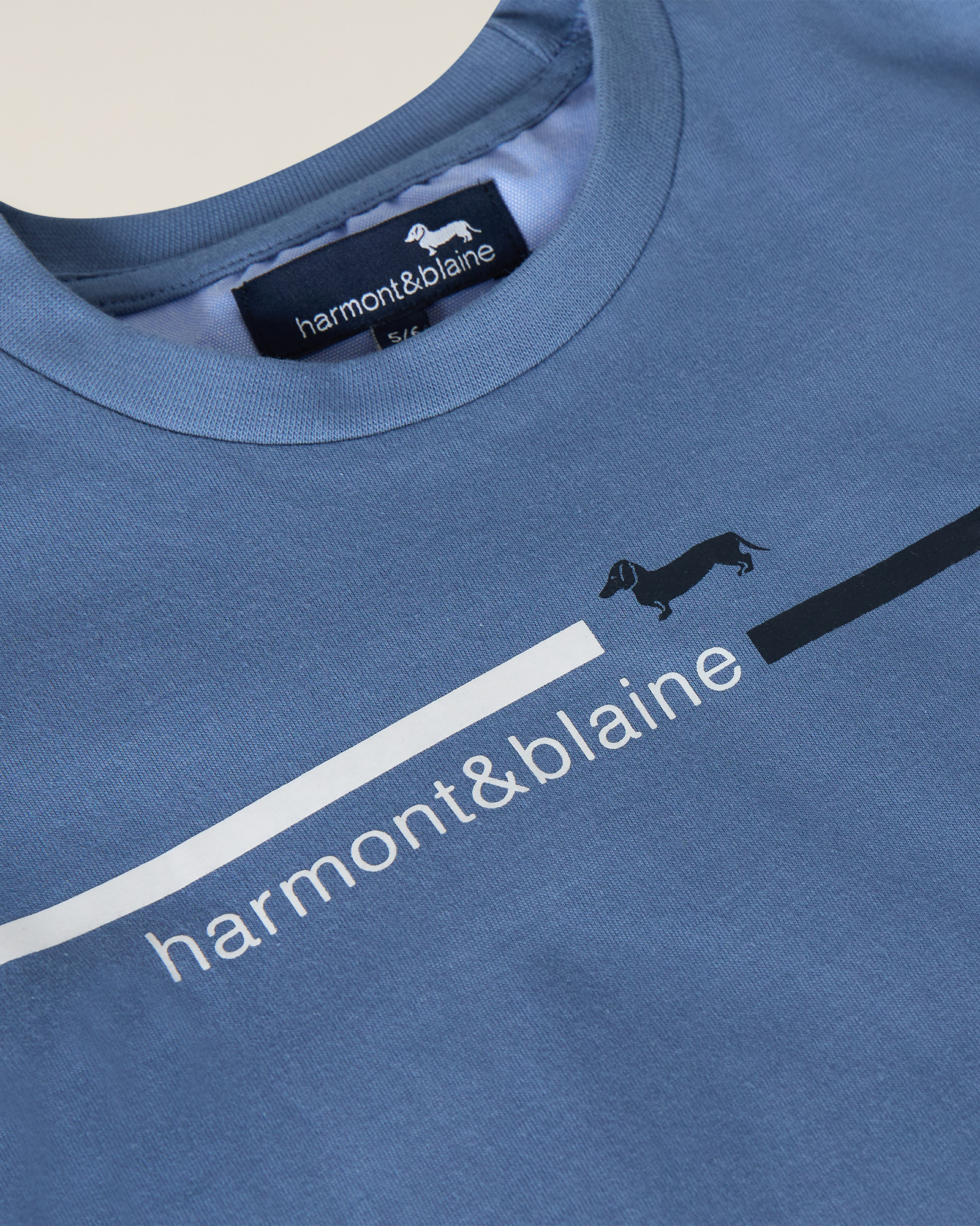 Camiseta de algodón con logotipo estampado, Azul Indigo, large image number 2