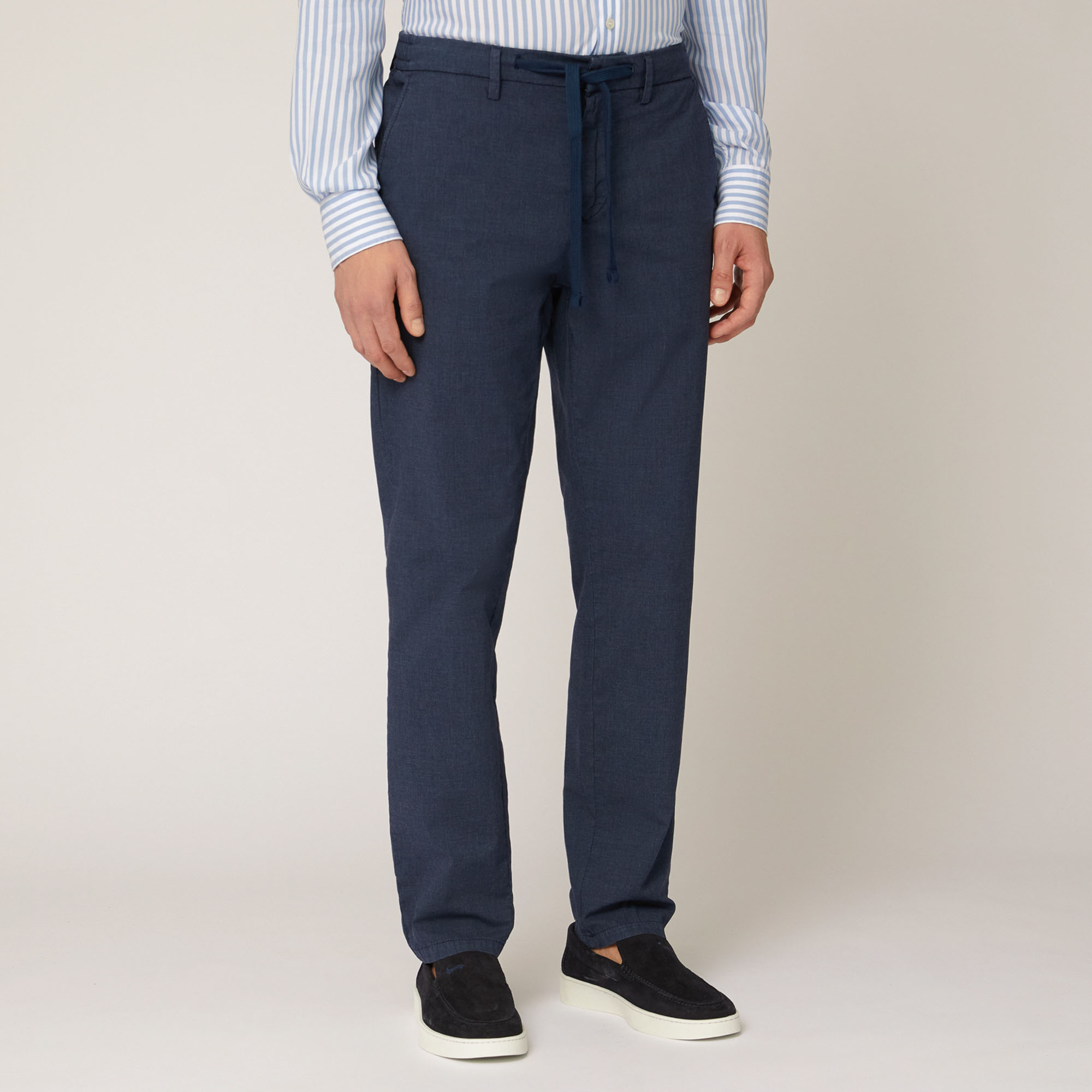 Cotton-Blend Jogging Pants, Blue, large image number 0