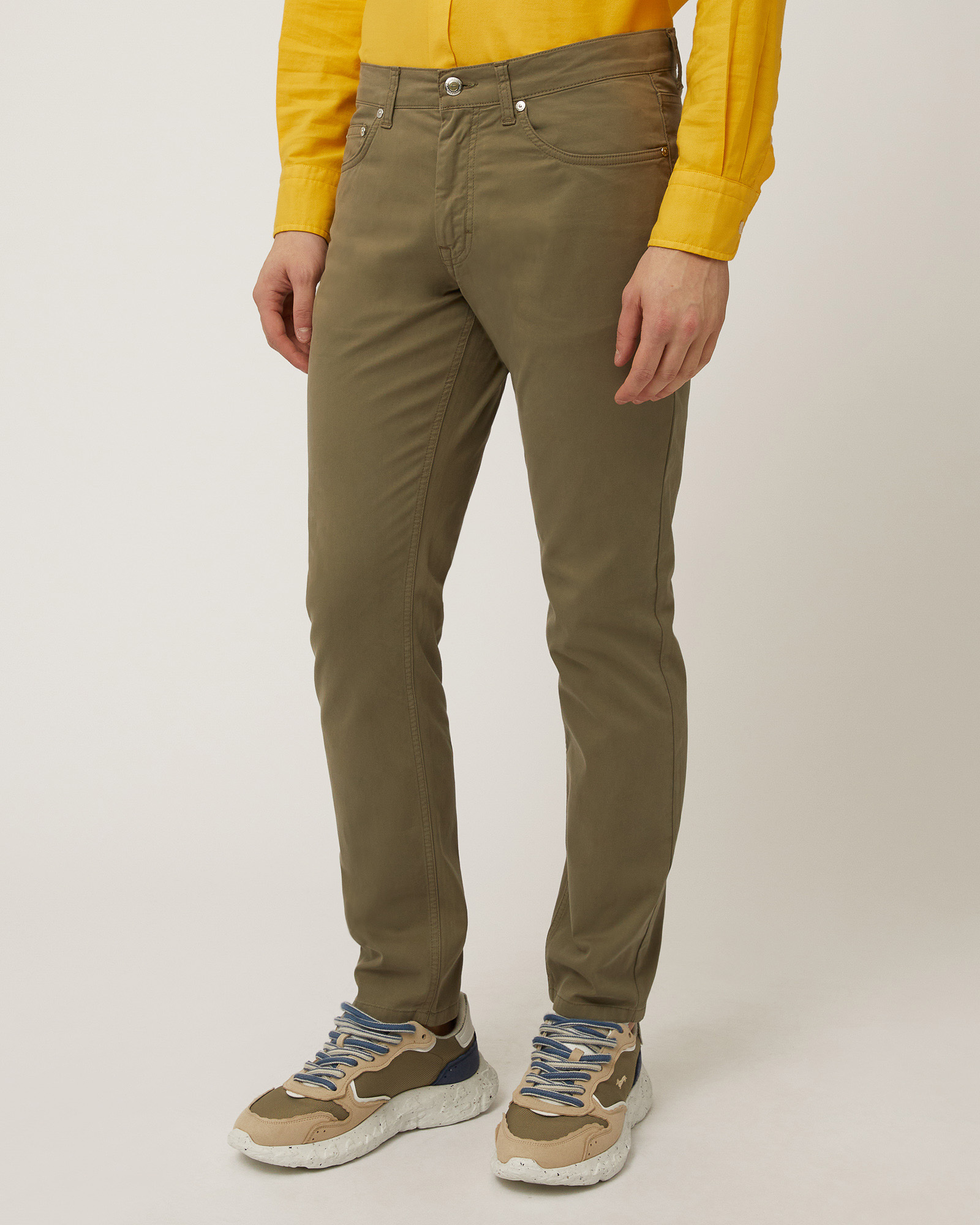 Narrow Five-Pocket Pants, Military Green, large