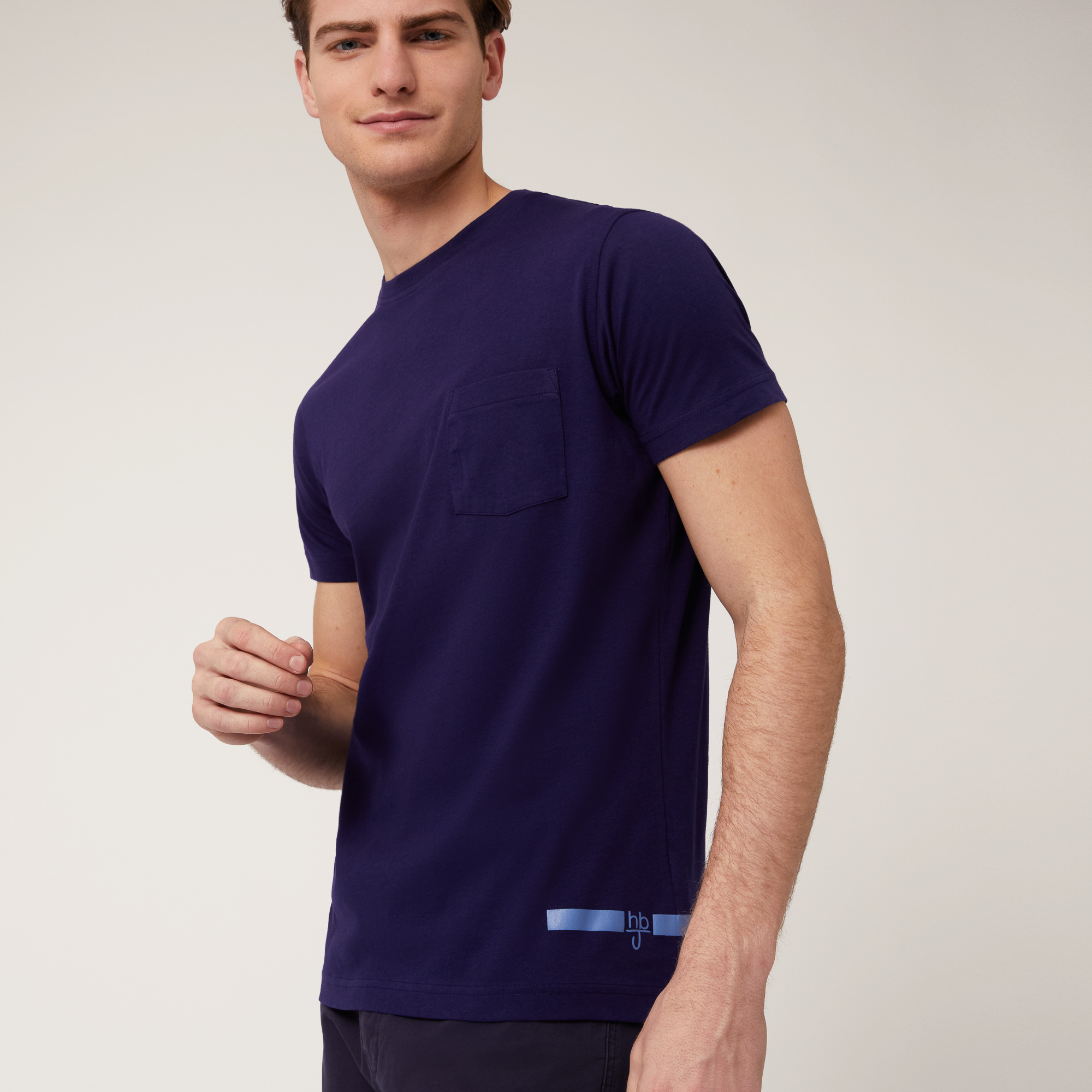 T-Shirt Con Taschino, Blu Chiaro, large image number 2