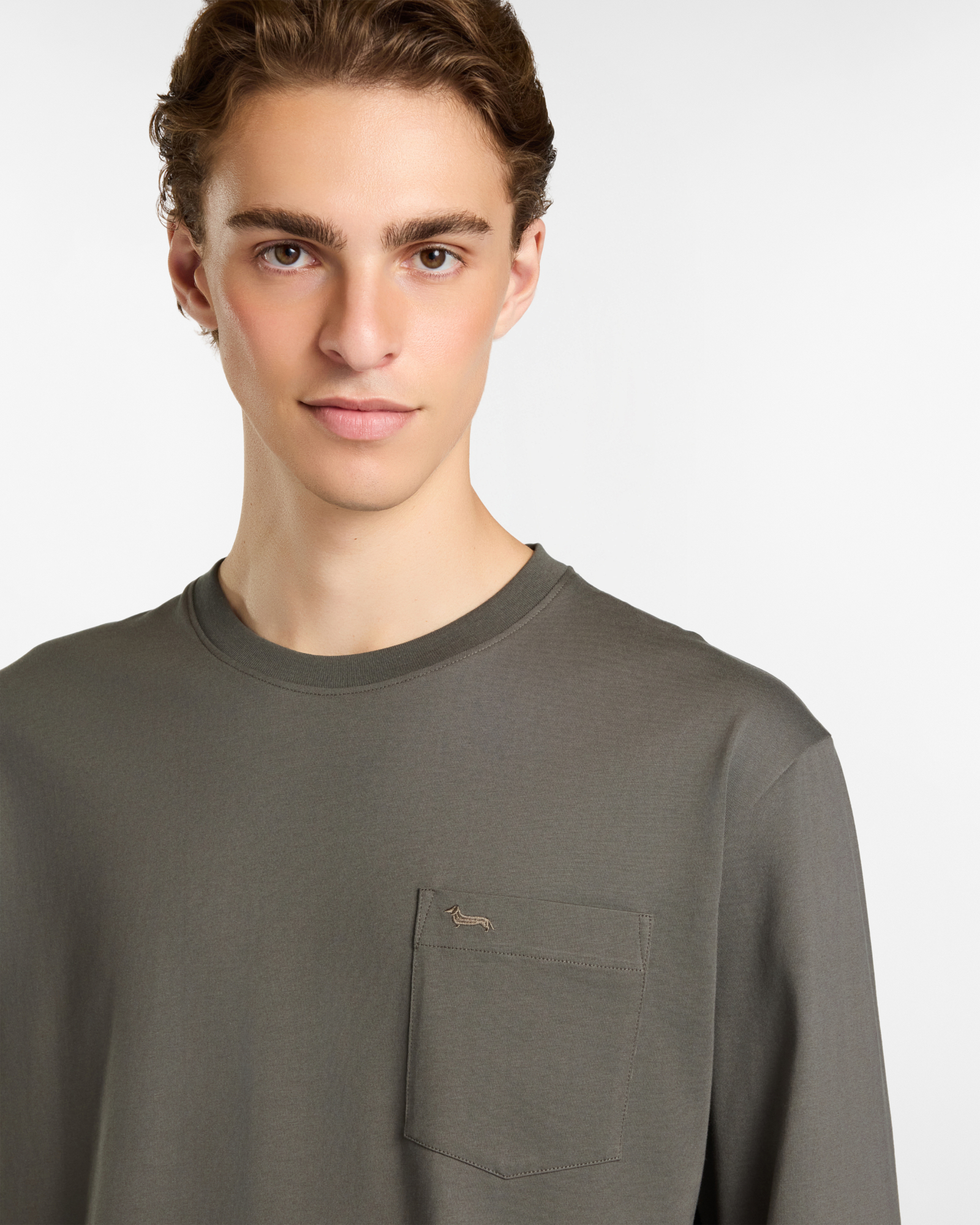 Long Sleeve T-Shirt with Pocket, Green, large image number 2