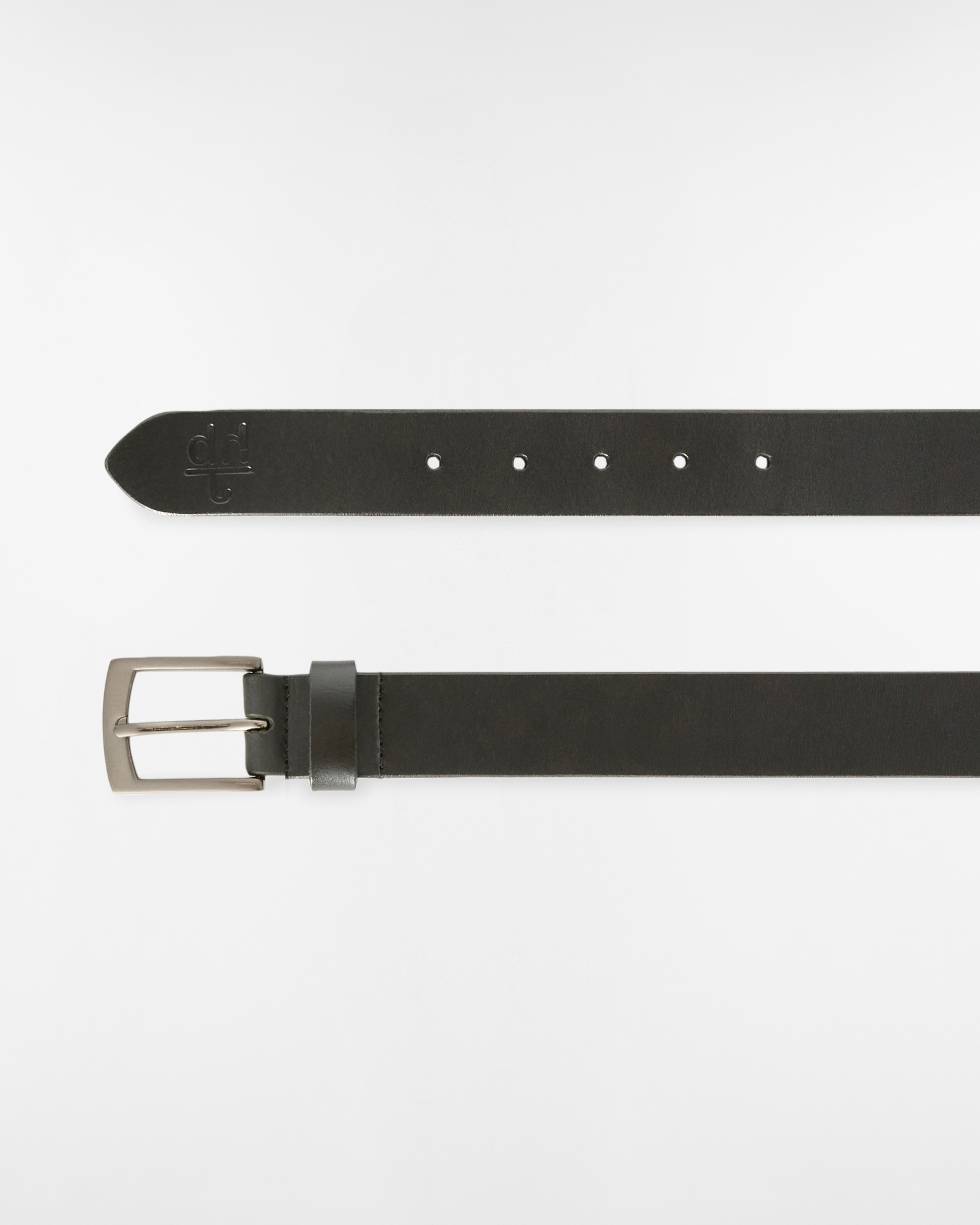 Leather Belt with Square Buckle, Black, large image number 1