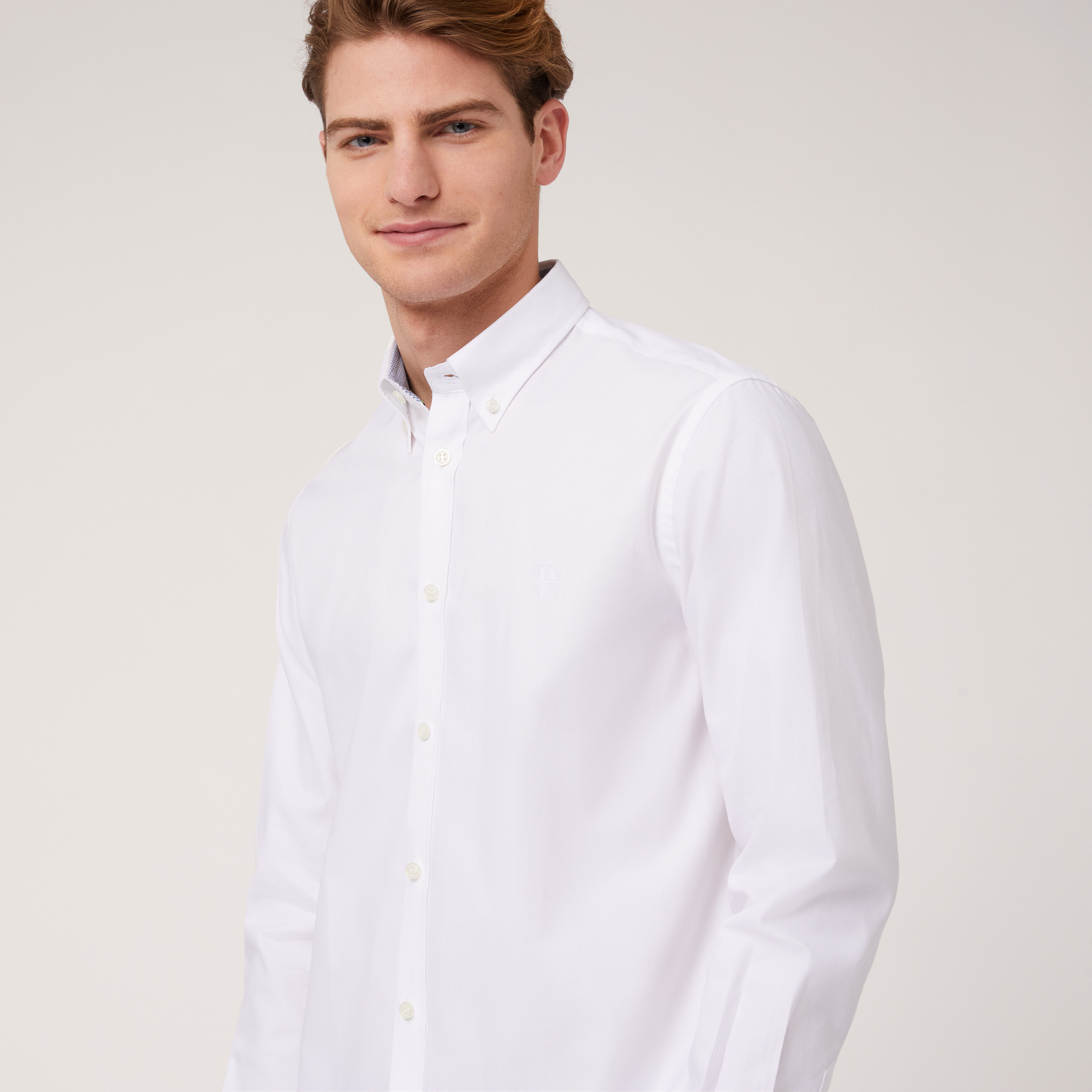 Camicia Regular In Cotone, Bianco, large image number 2