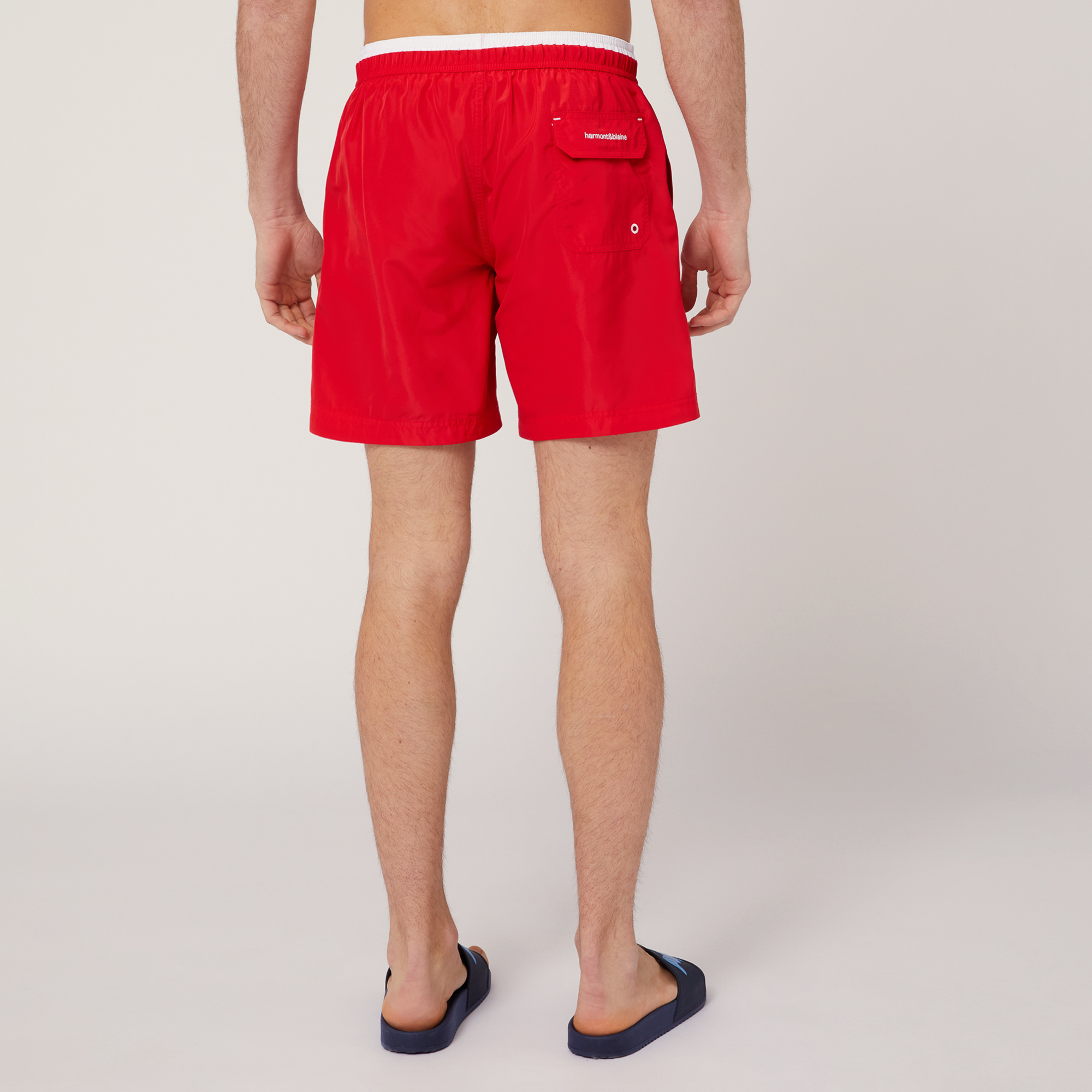 Swim Trunks with Lettering, Red, large image number 1