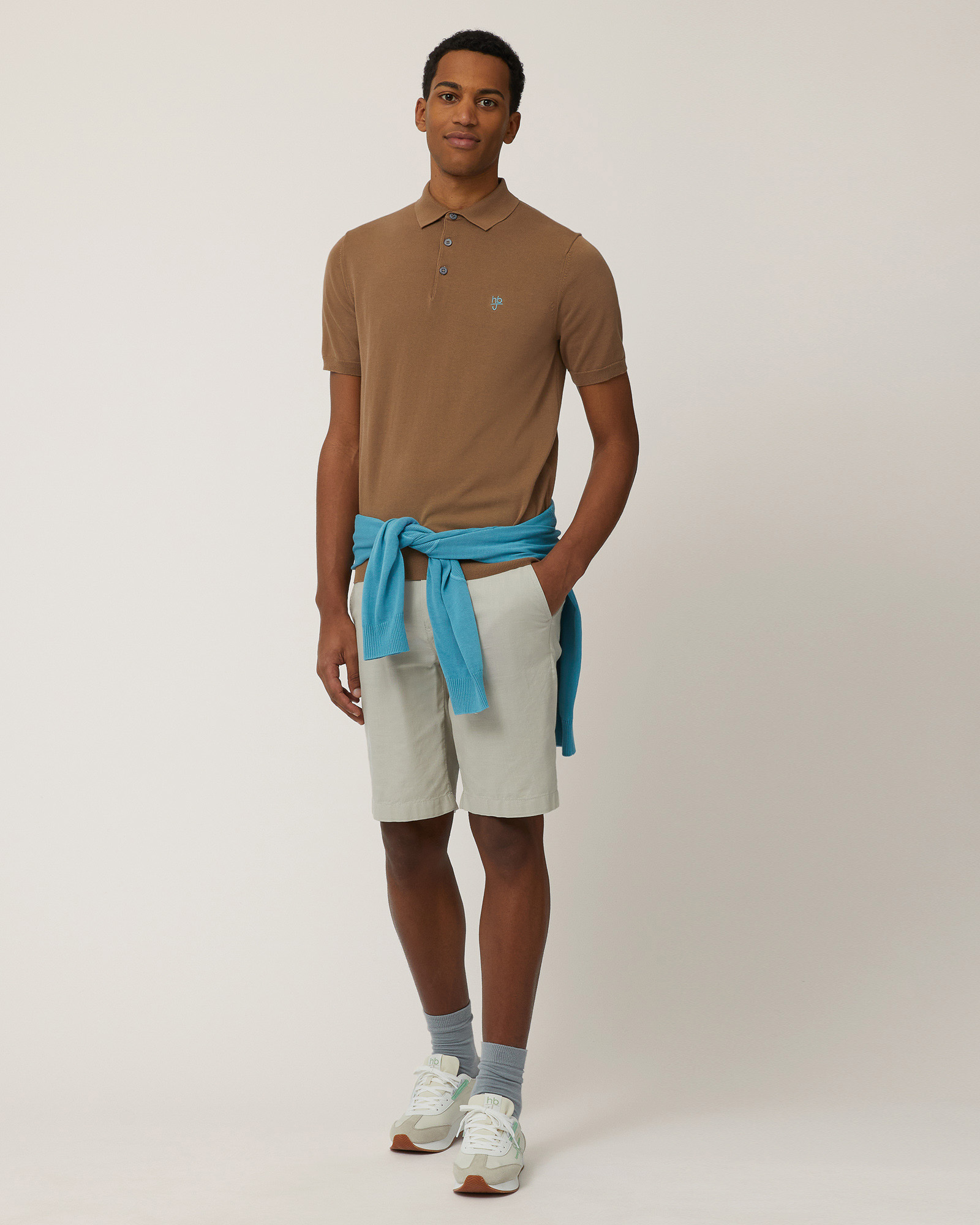 Knit Polo, Light Brown, large image number 3