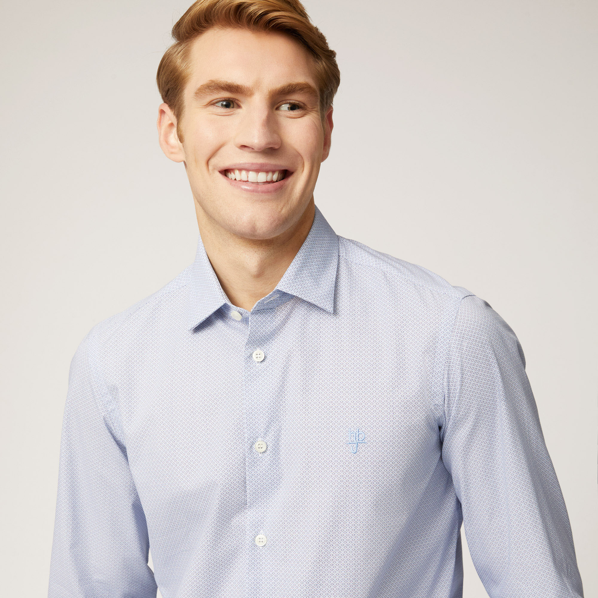 NARROW M/L COLLO PICCOLO 1 TEX, Dusty Blu, large image number 2