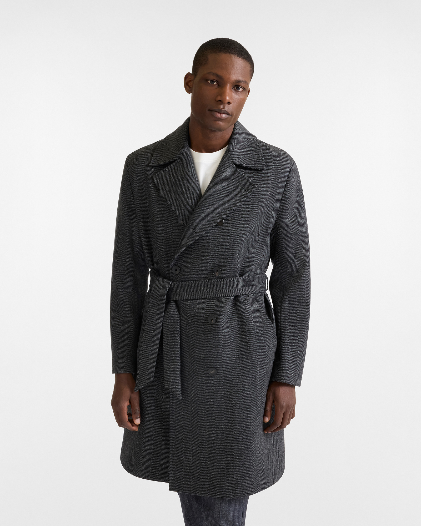 Long Double-Breasted Wool Coat Artigianalità a Colori Capsule