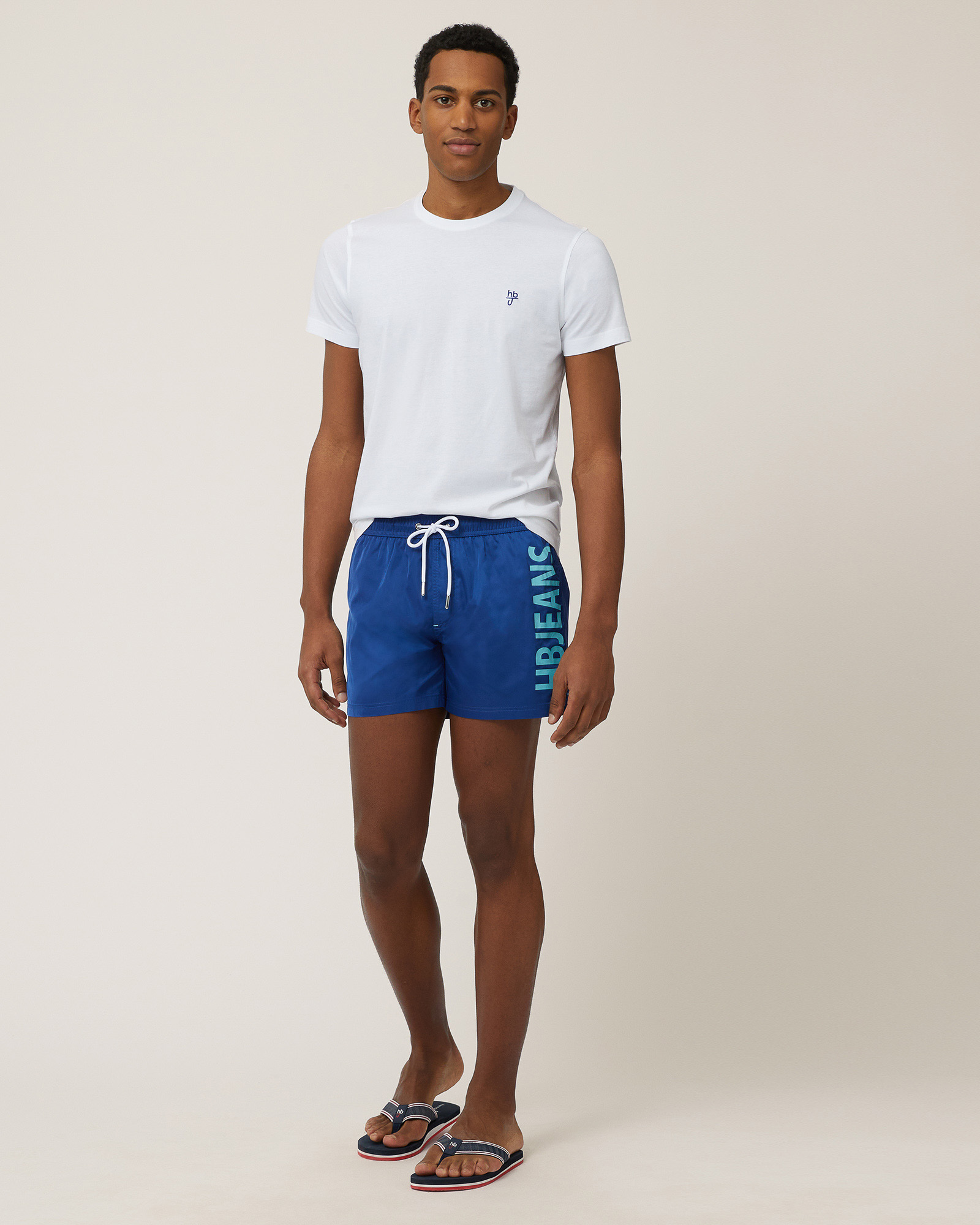 Shorts Da Mare Con Lettering, Blu Elettrico, large image number 3