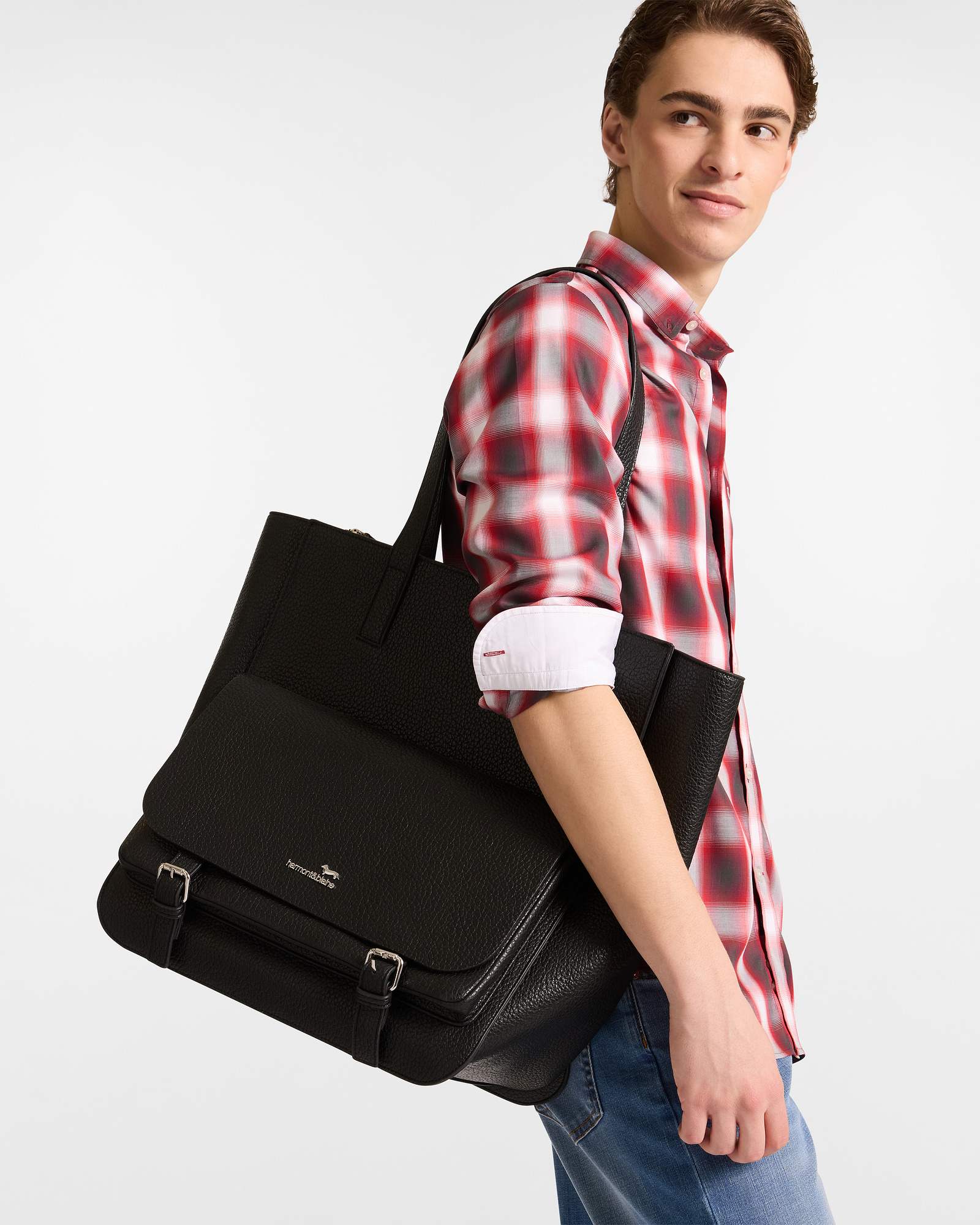 Large Gentleman Bag, Black, large image number 3