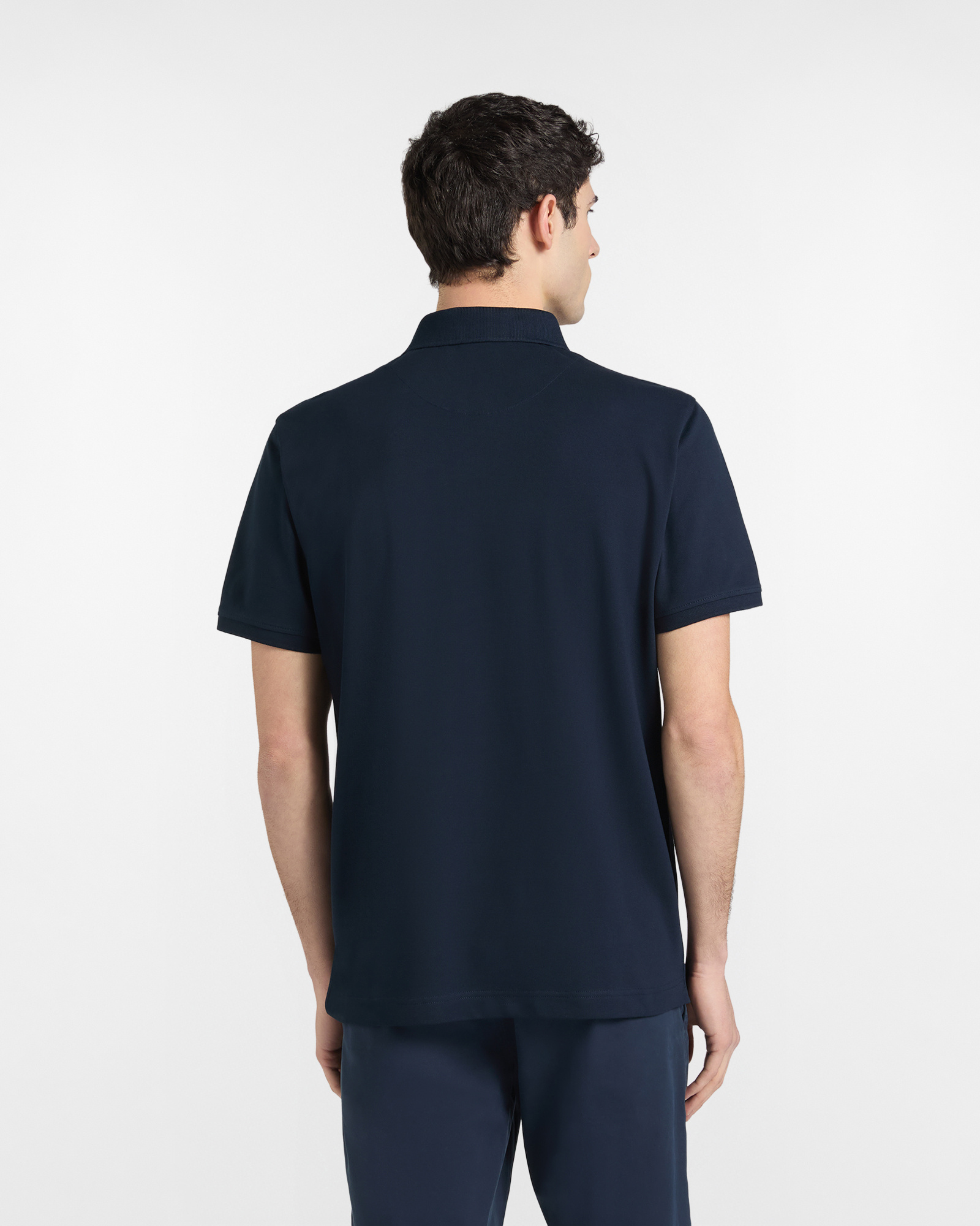 Basic stretch piqu&eacute; polo shirt, Blue, large image number 1