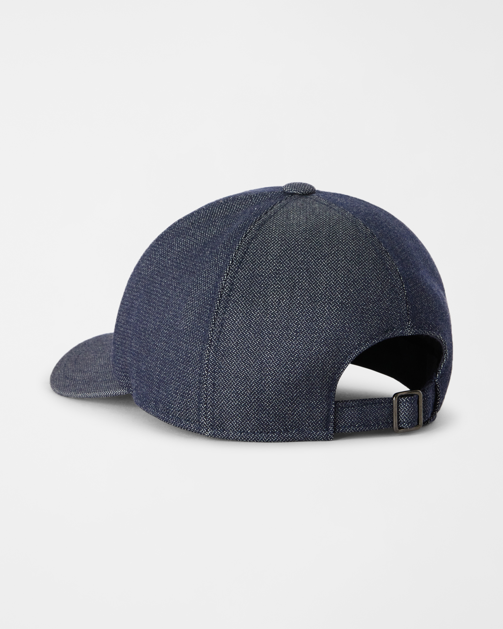 Men&rsquo;s mixed-material baseball cap in wool and cotton blend, DENIM BLUE, large