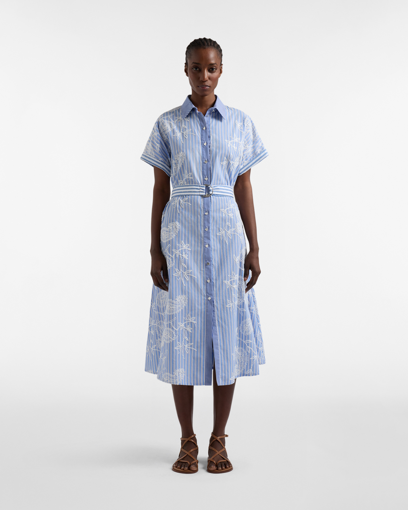 Women's shirt dress with embroidery