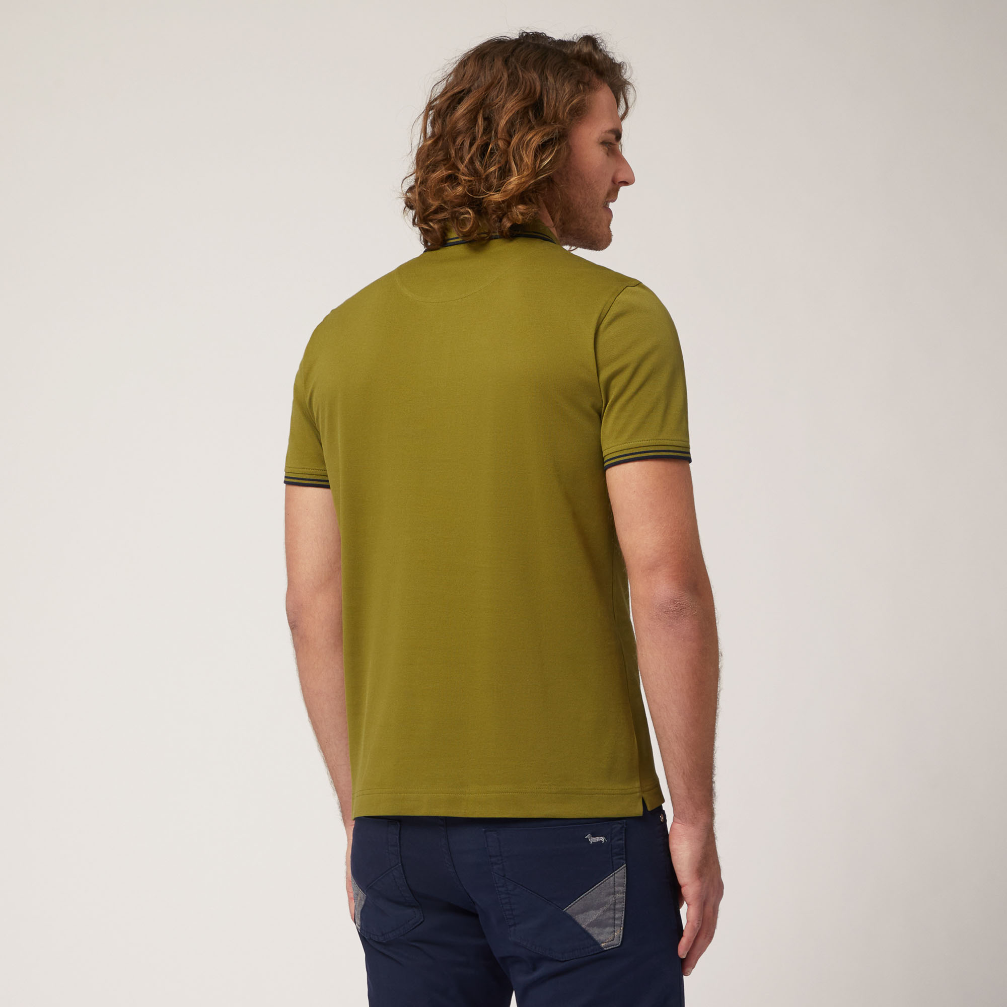 Poloshirt mit Kontrastfarben, Grün, large image number 1