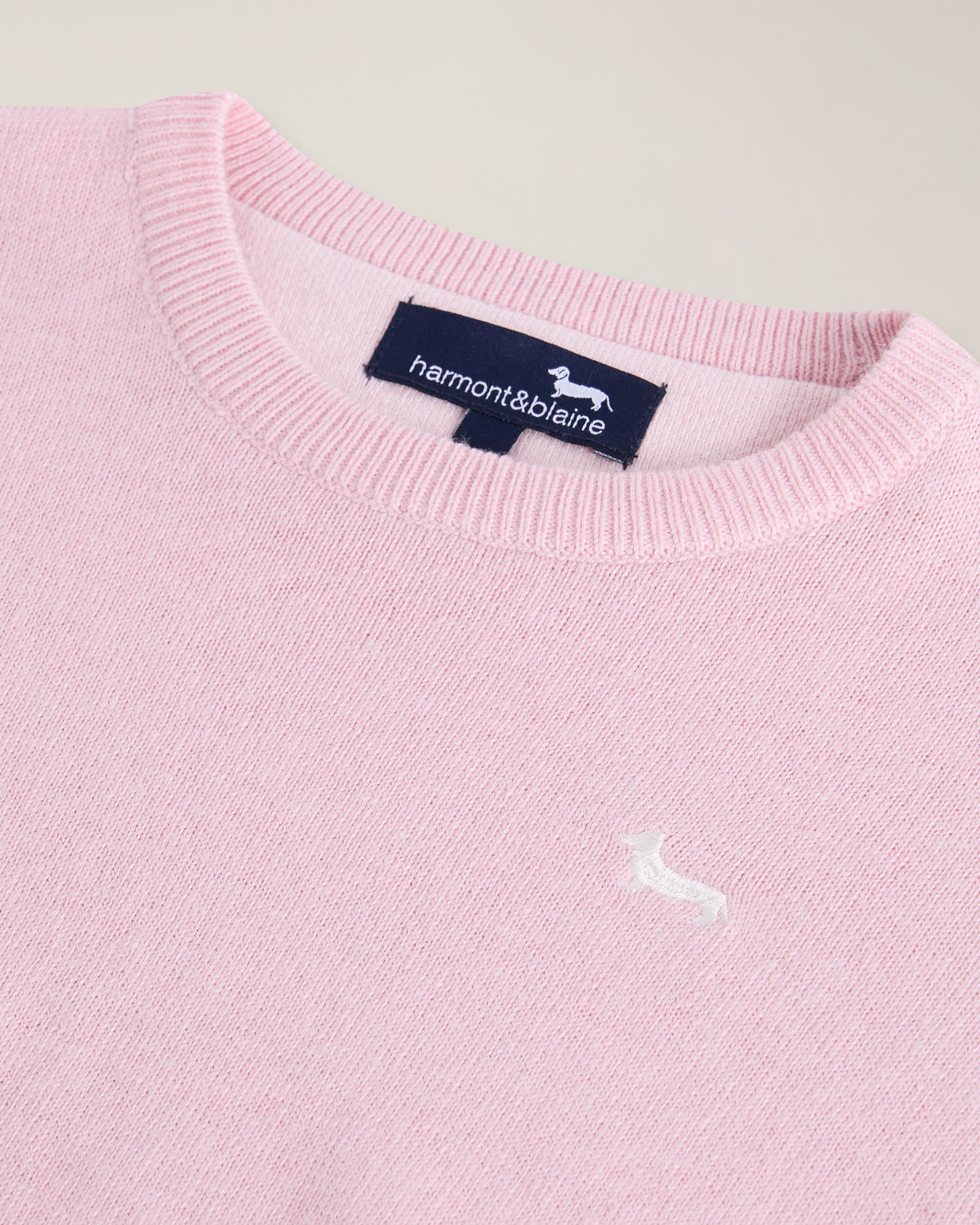 Crewneck sweater with embroidered logo, Pink, large image number 2