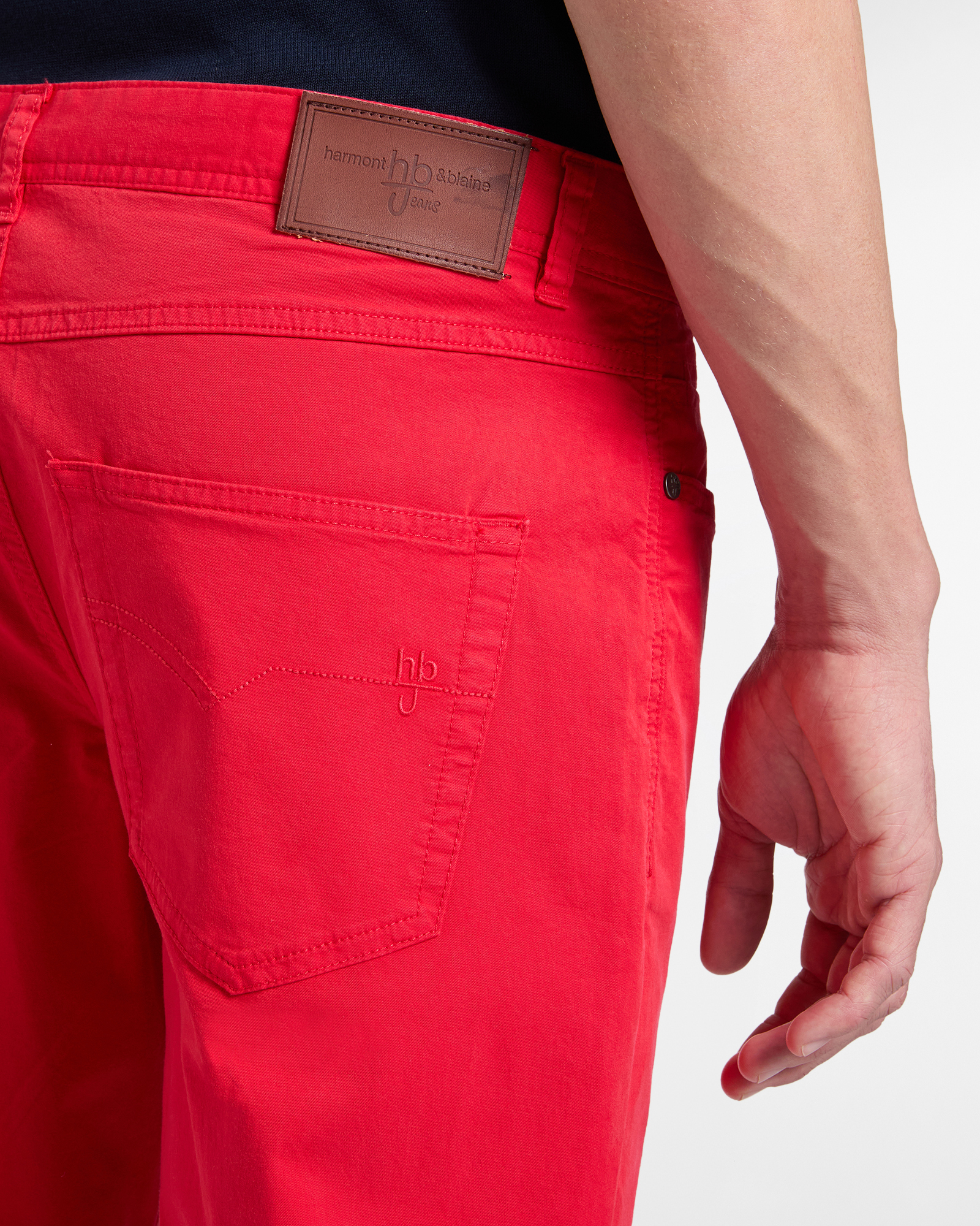 Pantalone Uomo Cinque Tasche in Light Twill Narrow Fit, Rosso, large image number 2