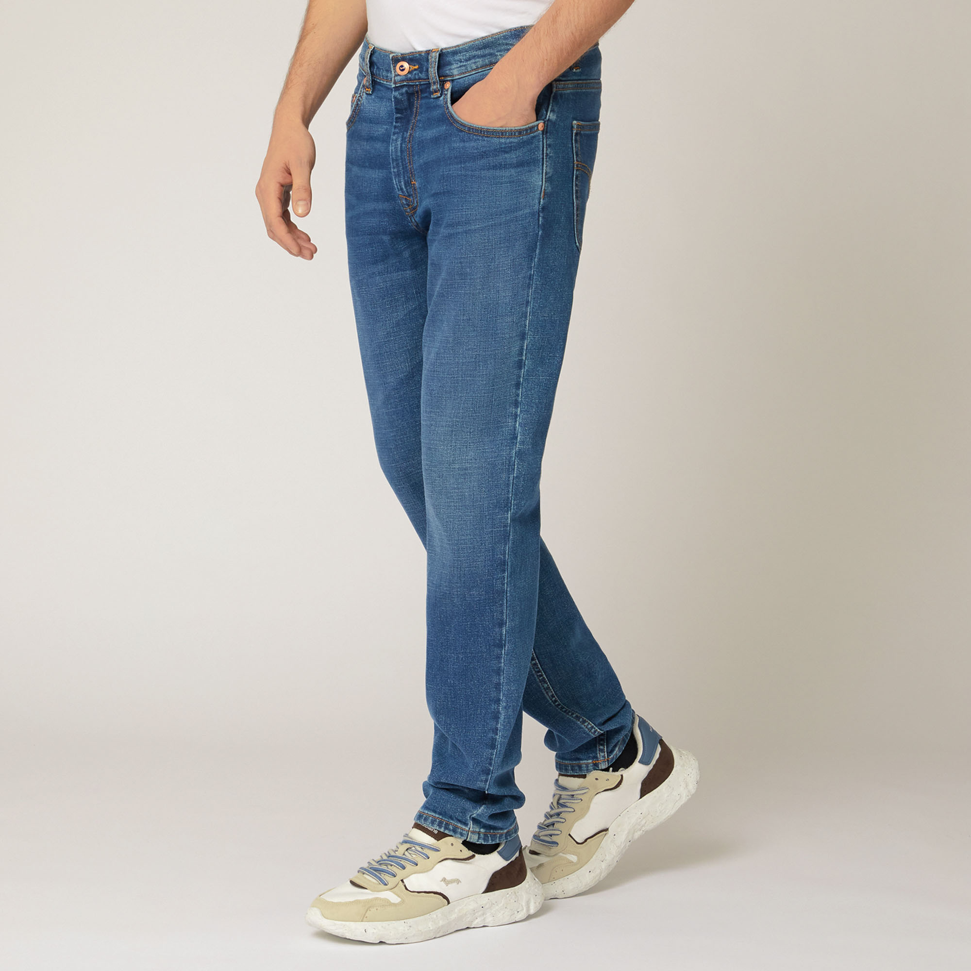 Pantaloni Narrow Fit In Denim