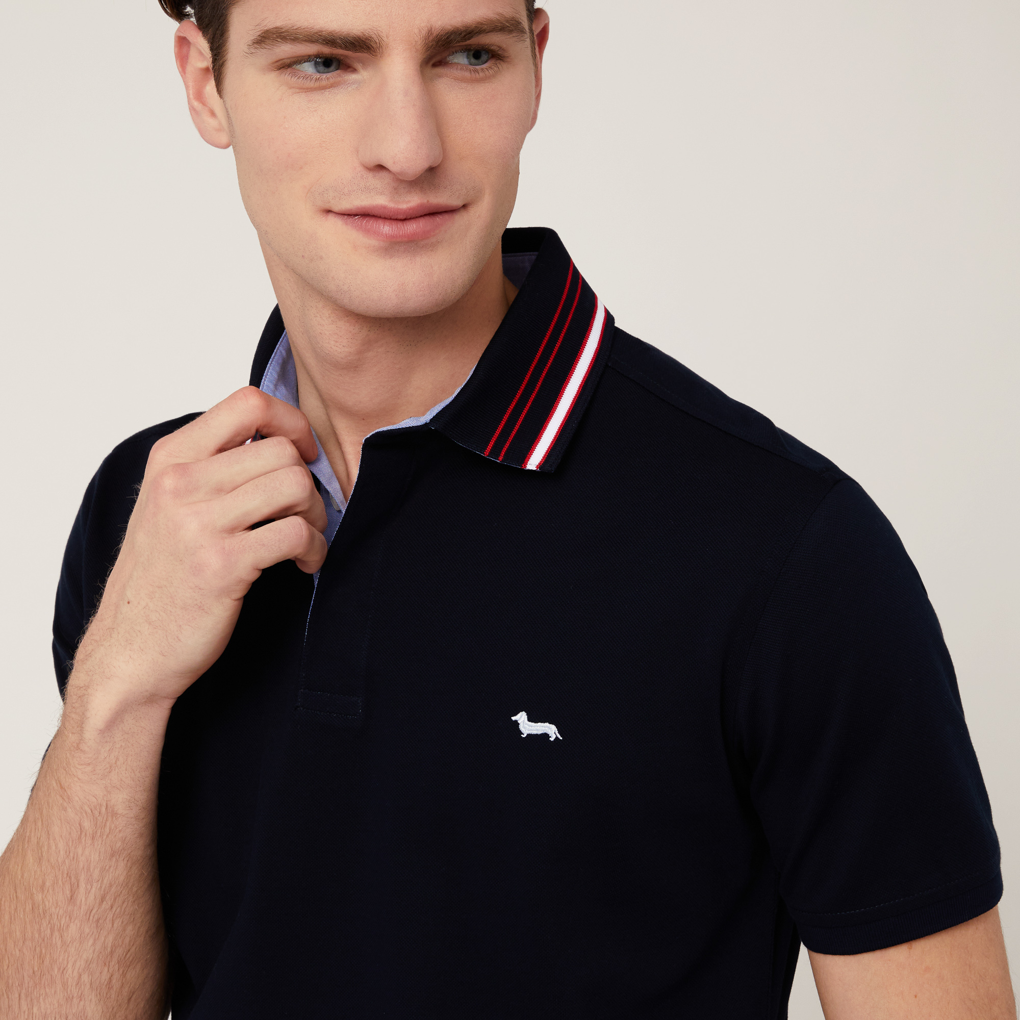 Polo Vietri Collo In Costina, Blu Navy, large image number 2