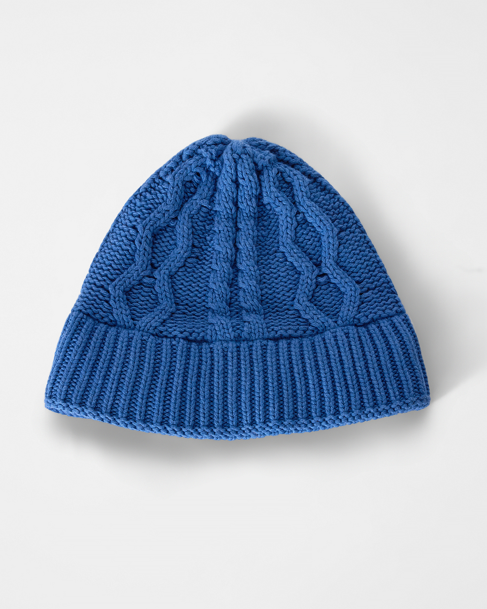 Men&rsquo;s Aran Cable-Knit Beanie in Wool Blend &ndash; Re-Loved Capsule Collection &ndash; Made in Italy, BLUETTE, large