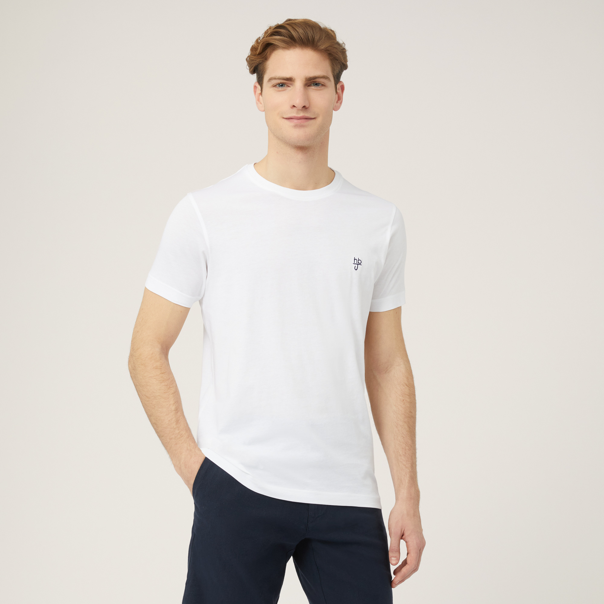 T-Shirt Monogramma A Contrasto, Bianco, large image number 0