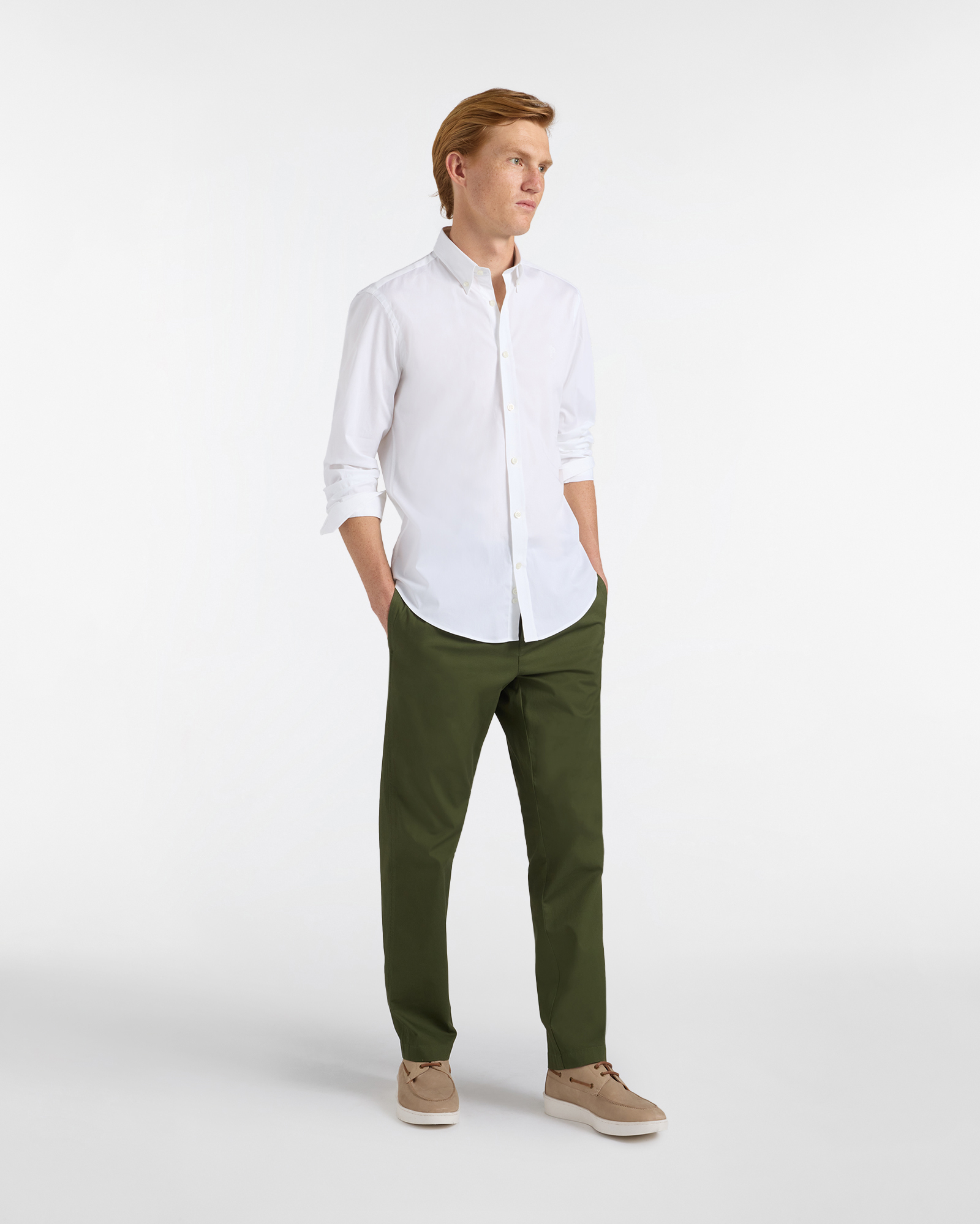 Camicia Uomo Tinta Unita Narrow Fit, Bianco, large image number 3