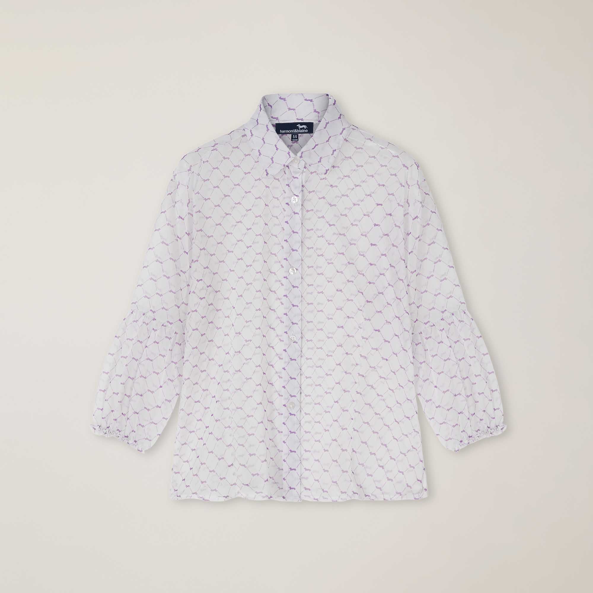 All-over logo chiffon shirt, White, large image number 0