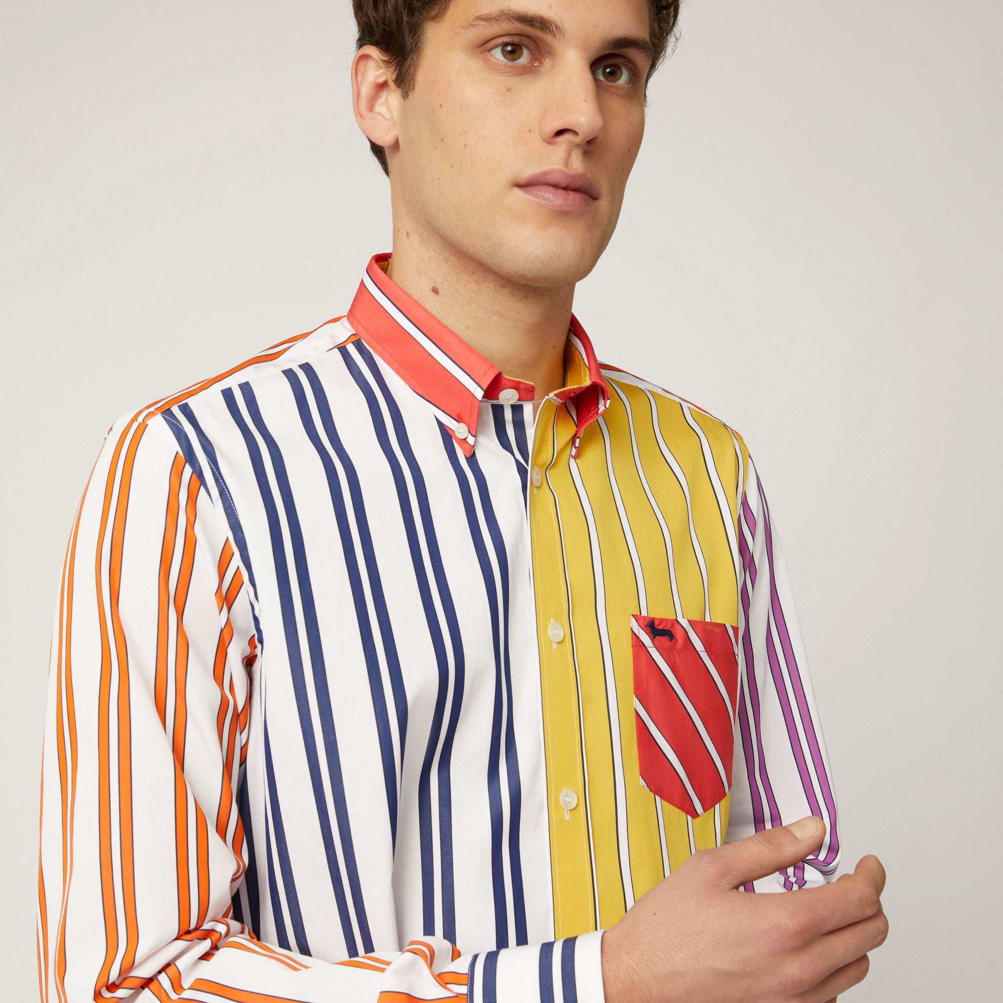 Camisa de algodón con patchwork, Violeta Hortensia, large image number 2