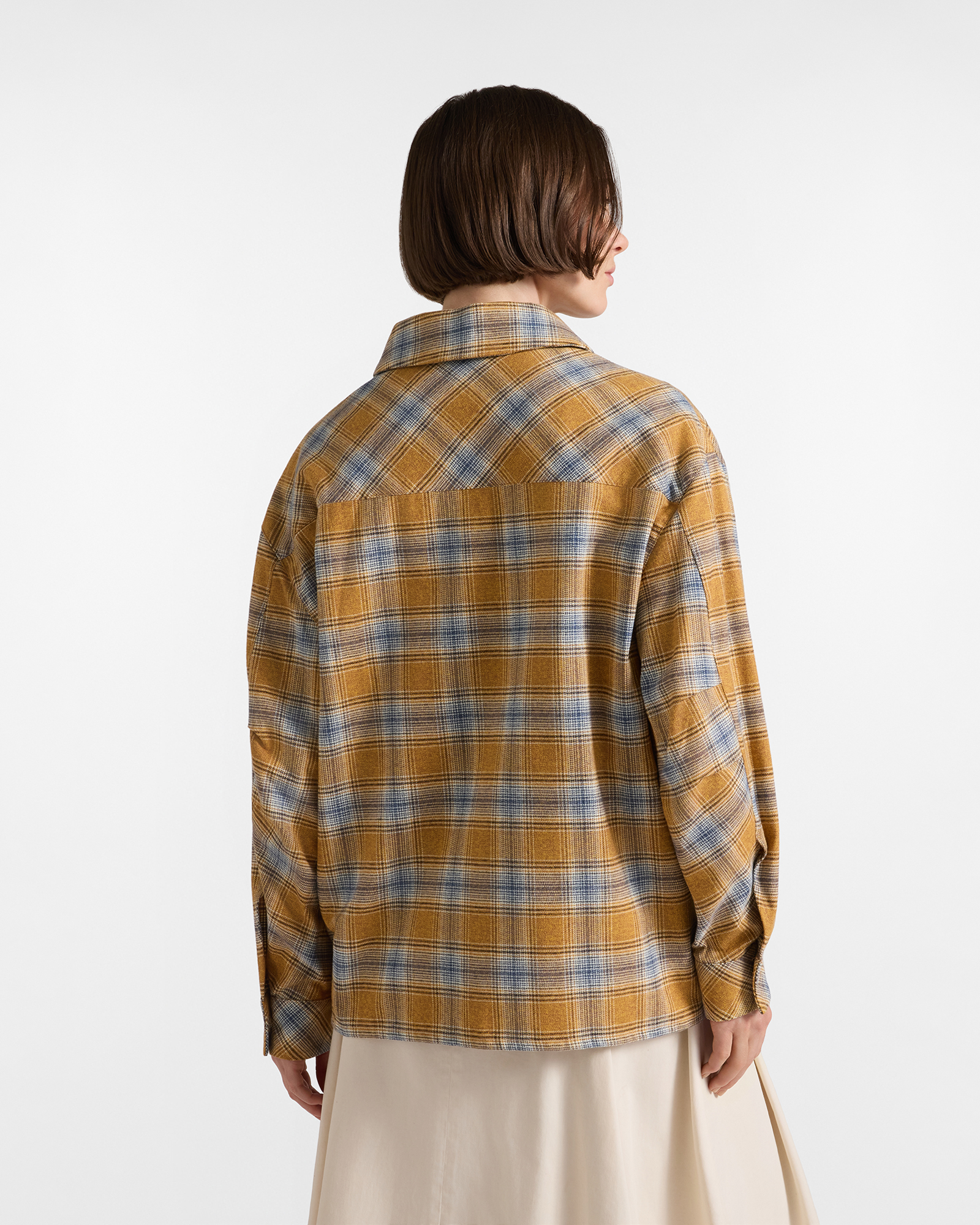 Camicia Donna Over Capsule Qualit&agrave; a Colori in cotone check, GIALLO, large