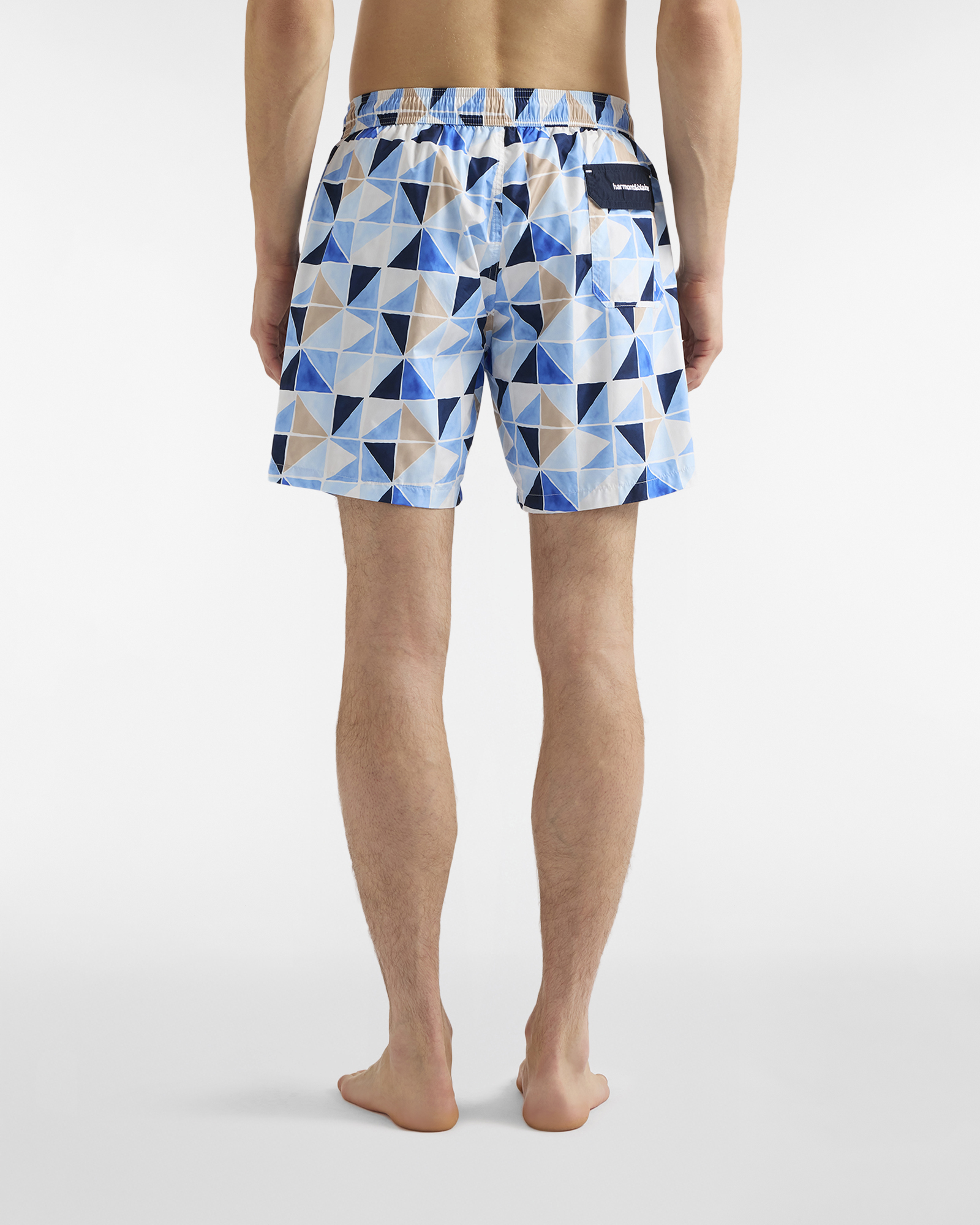Men&rsquo;s swim shorts with majolica print