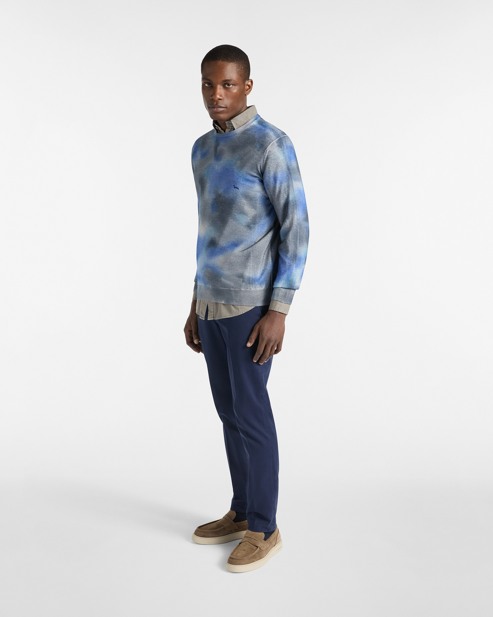 Pullover Camouflage Artigianalità a colori, Blu Navy, large image number 3