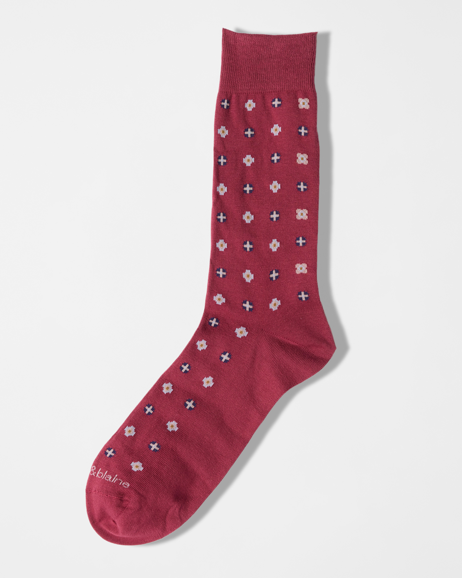 Men's red cotton blend socks