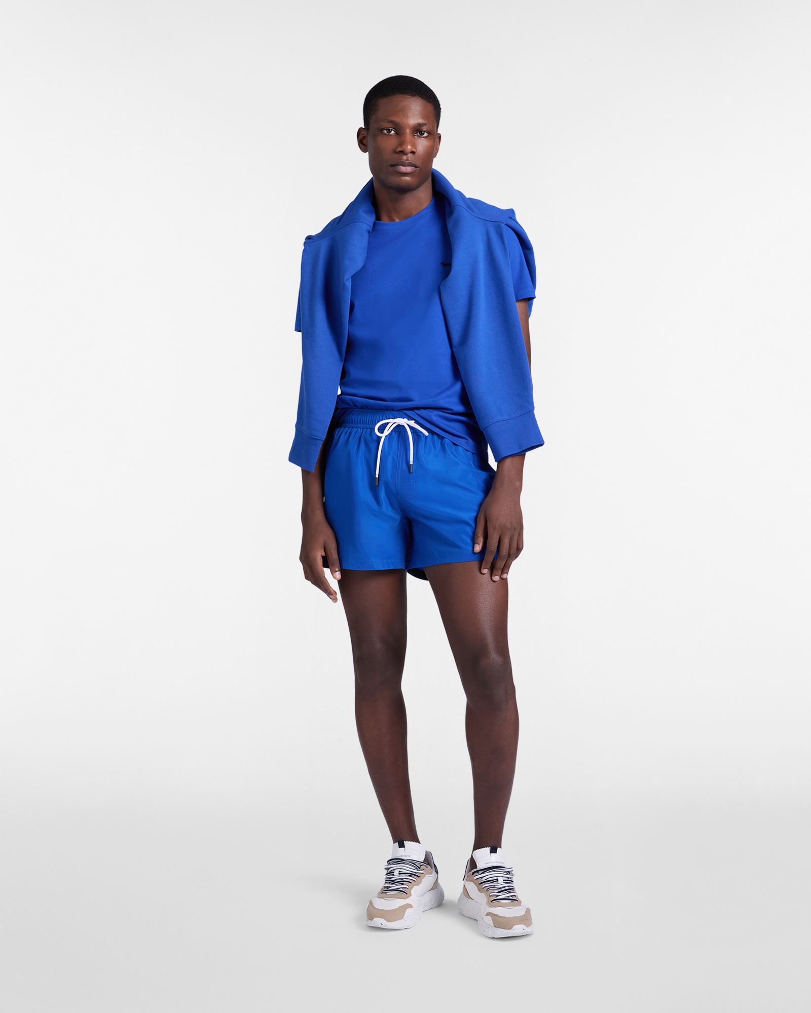 Camiseta ajustada de algod&oacute;n para hombre, Azul, large image number 3