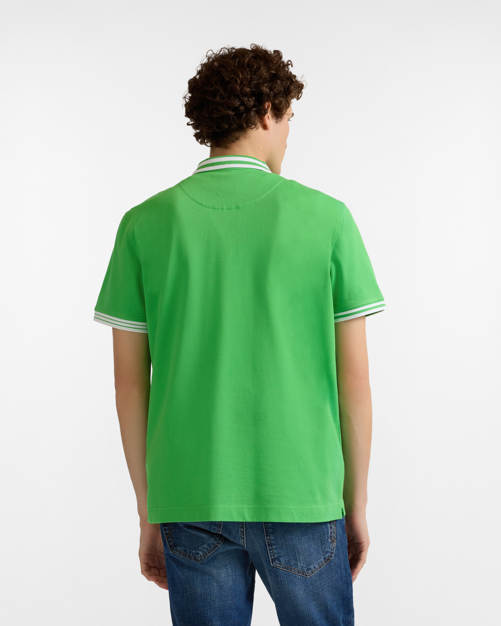Men's Sorbet capsule polo shirt with zip, Green, large image number 1