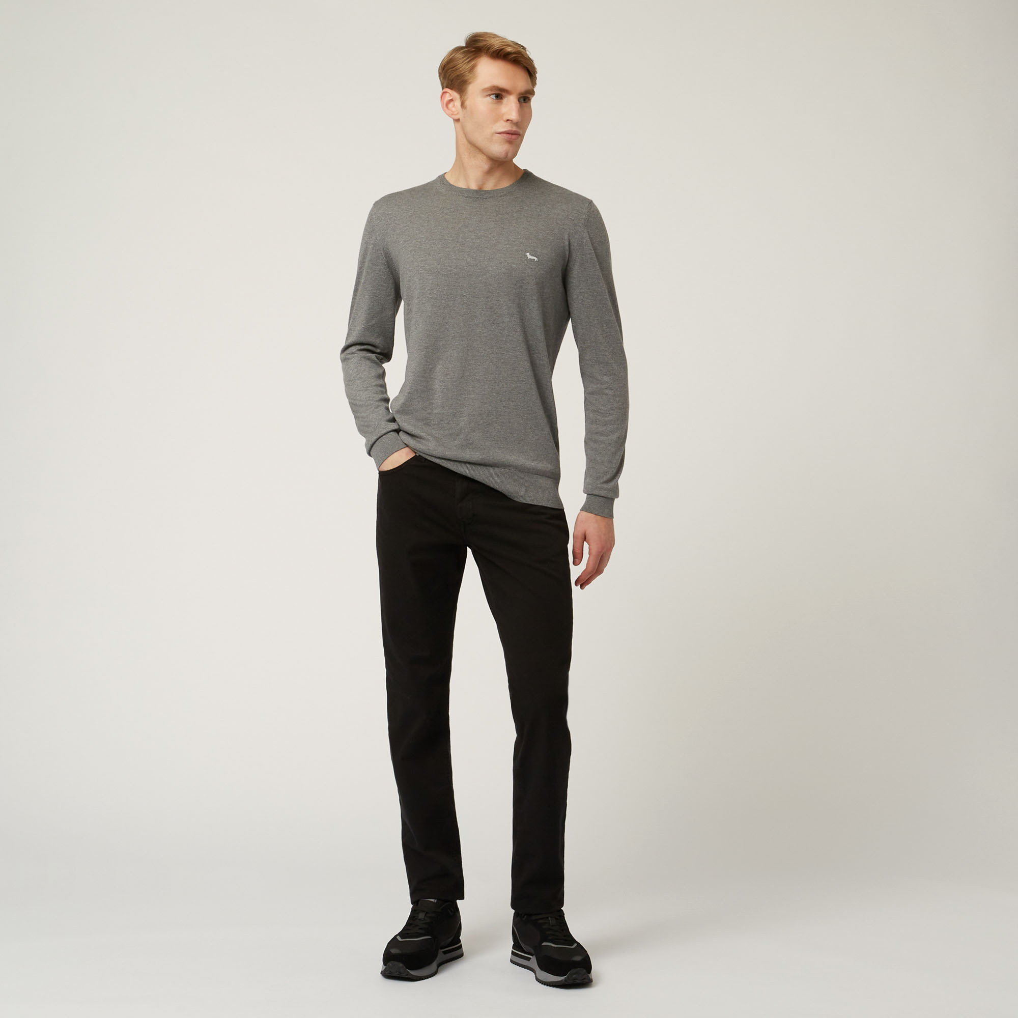 Essentials cotton and cashmere sweater, Grey, large image number 3