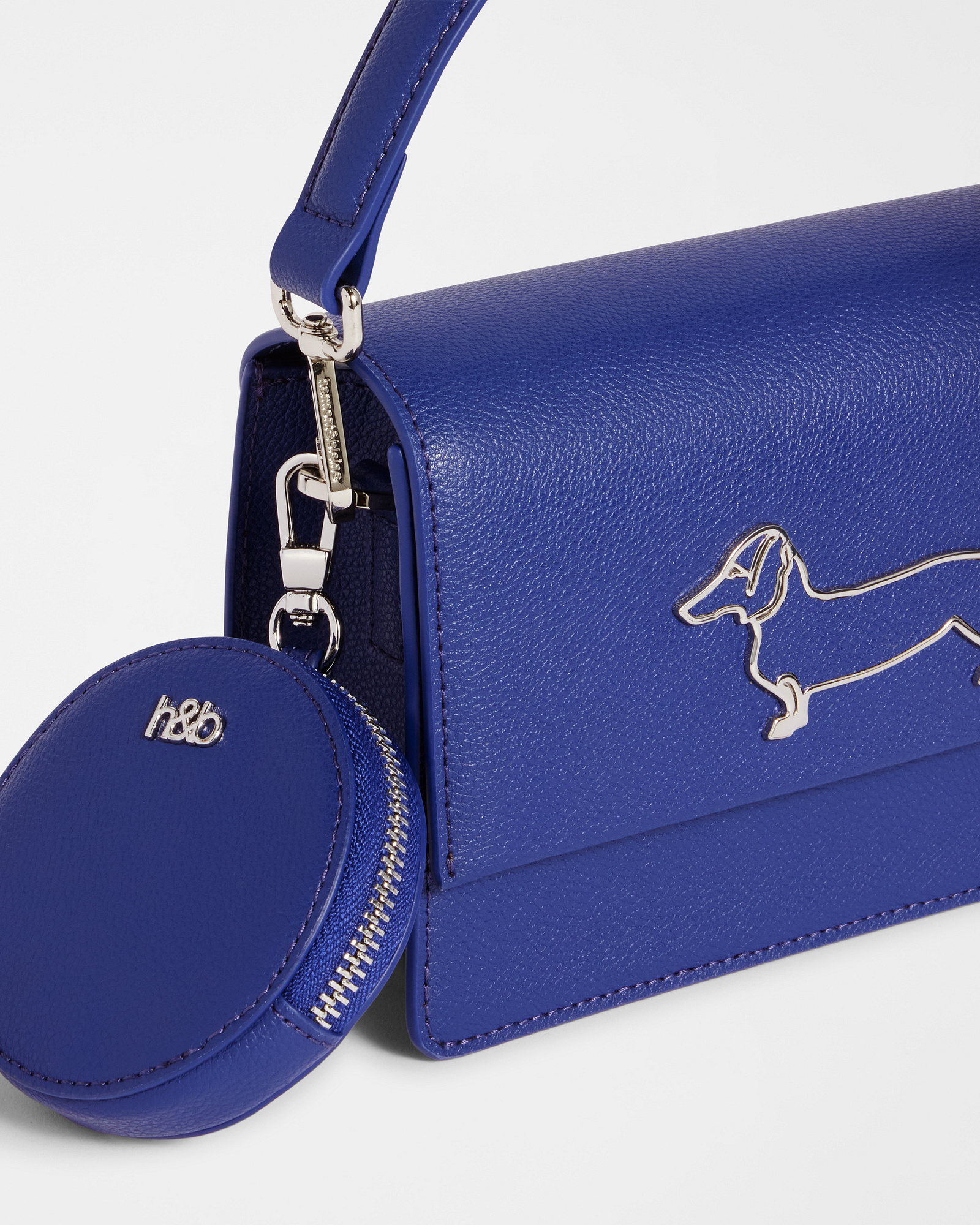 Borsa Piccola Blaine Mania In Pelle, Blu Navy, large image number 2